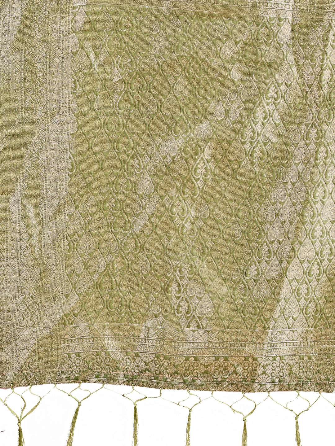 Buy MySilkLove Norway Green Woven Cotton Saree Online
