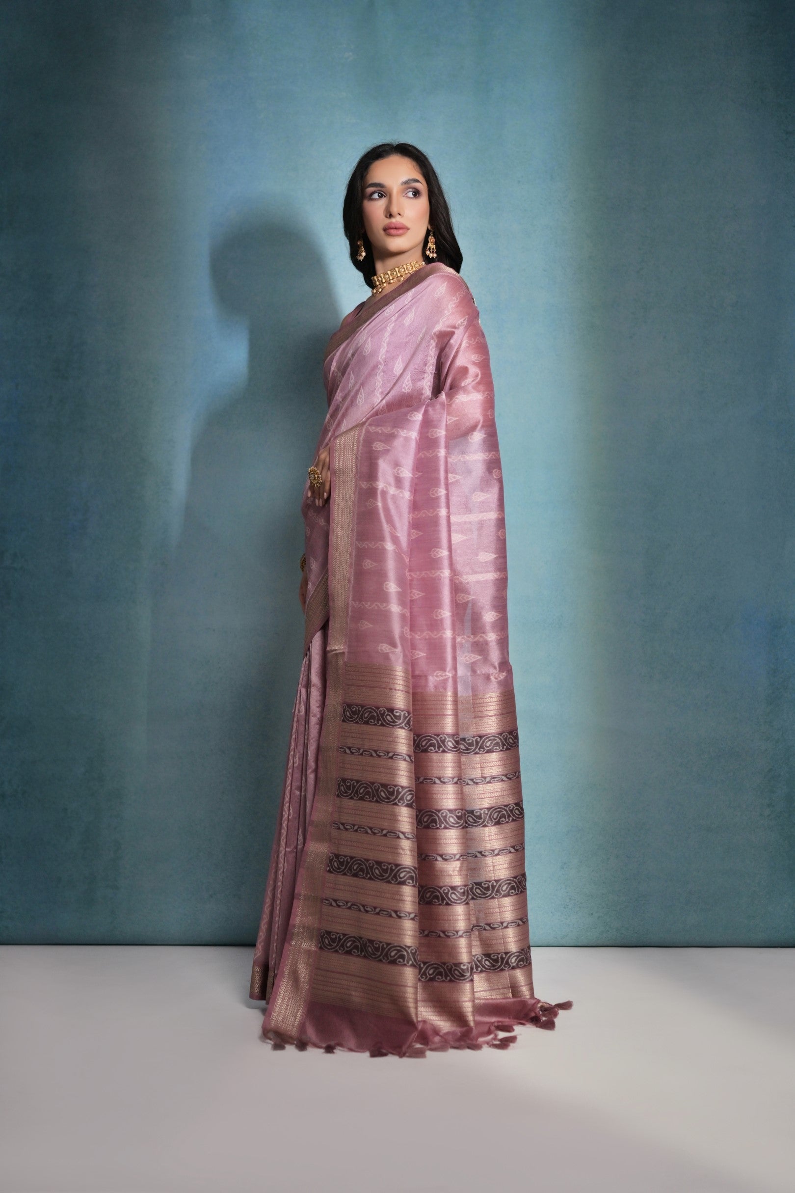 MySilkLove Sundown Pink Ikkat Woven Raw Silk Saree