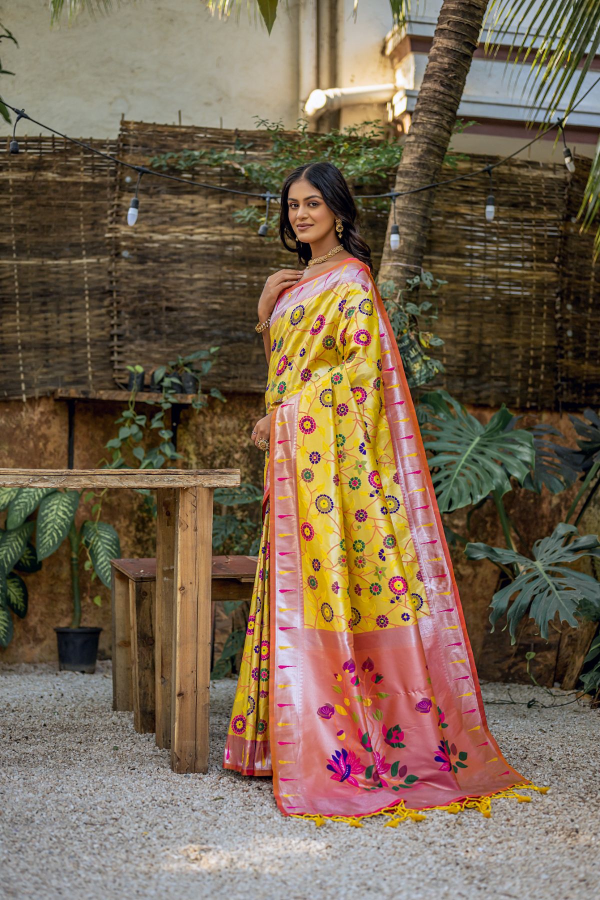 Buy MySilkLove Tuscan Sun Yellow Woven Paithani Saree Online