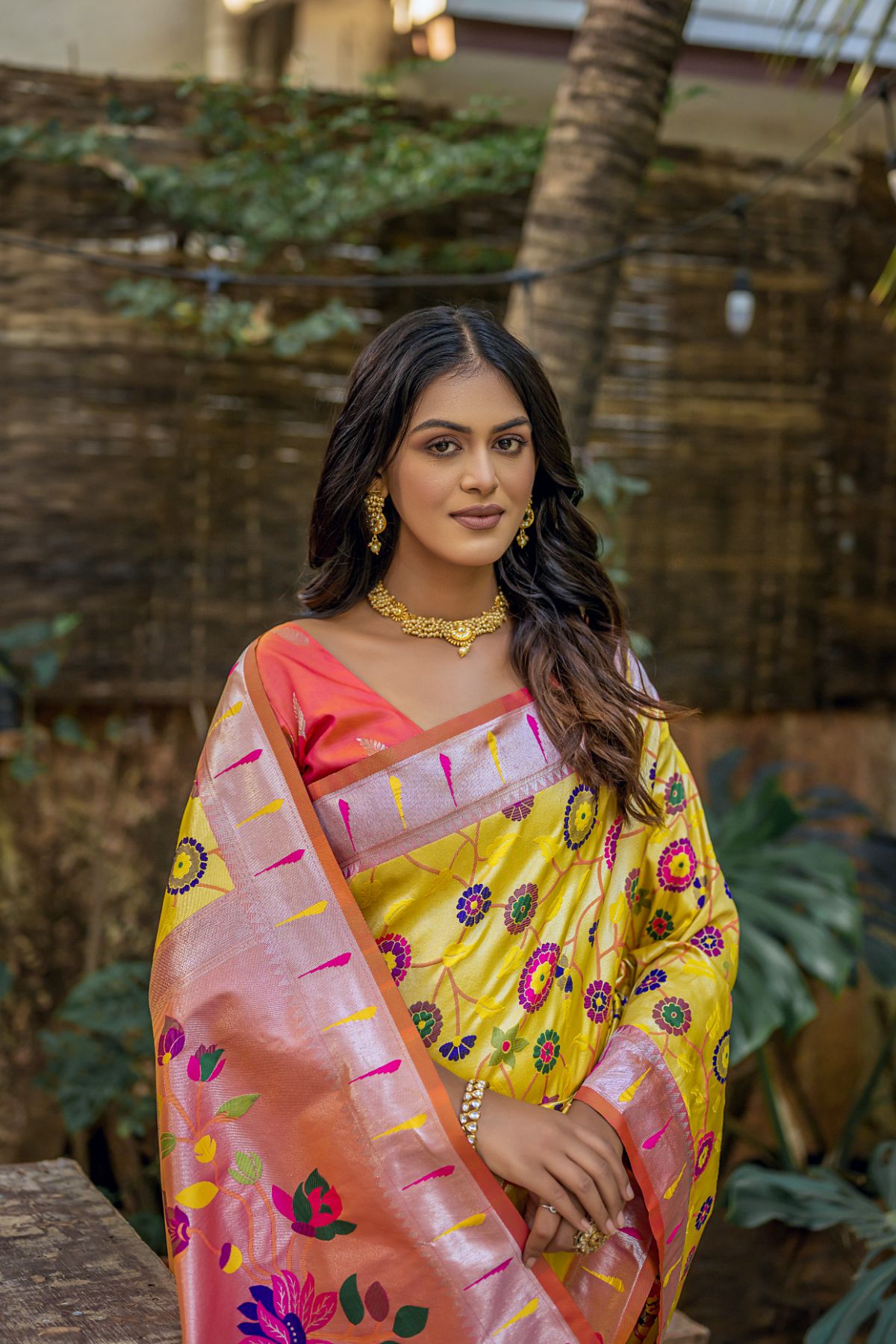 Buy MySilkLove Tuscan Sun Yellow Woven Paithani Saree Online