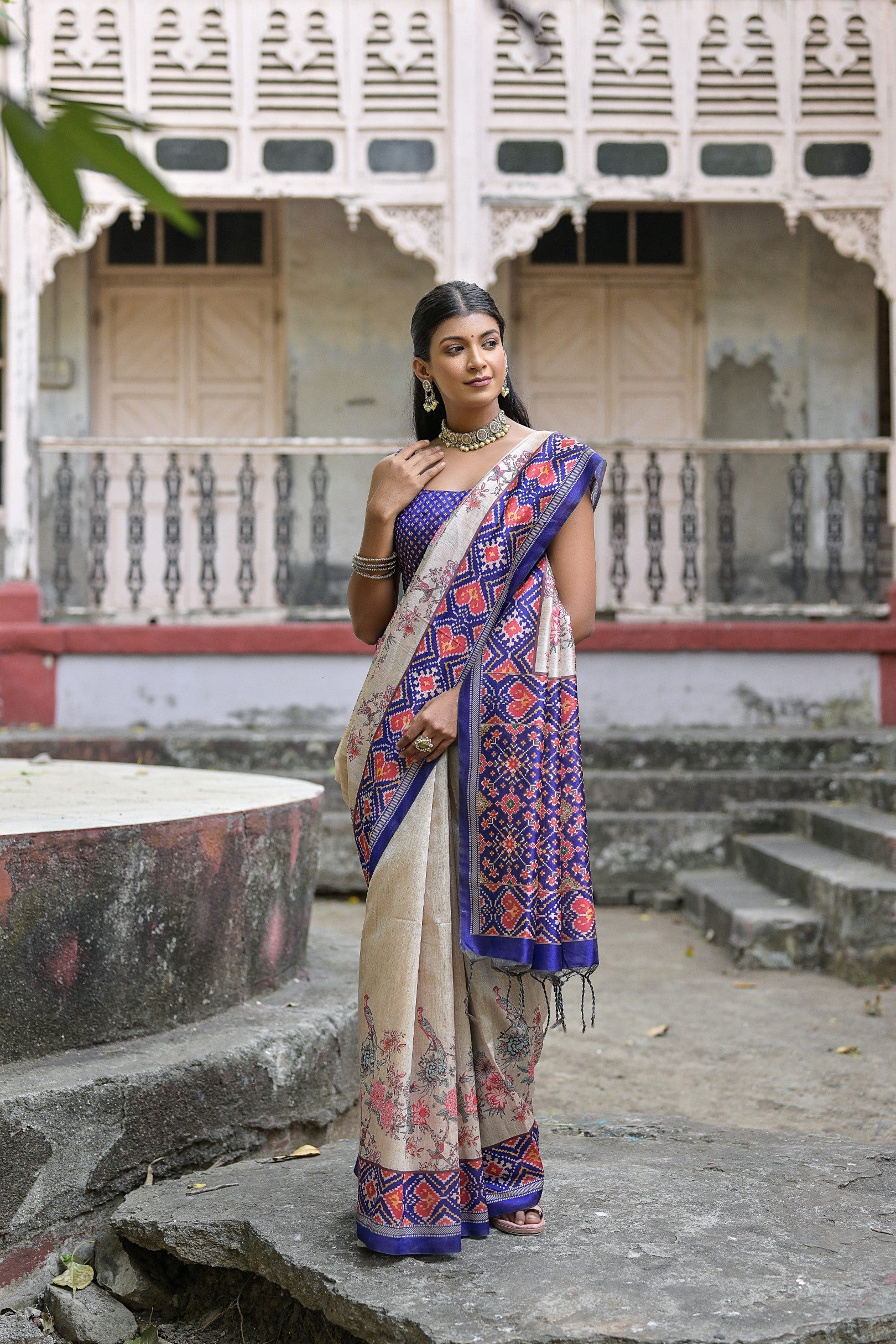 Buy MySilkLove Minsk Blue Tussar Silk Saree Online