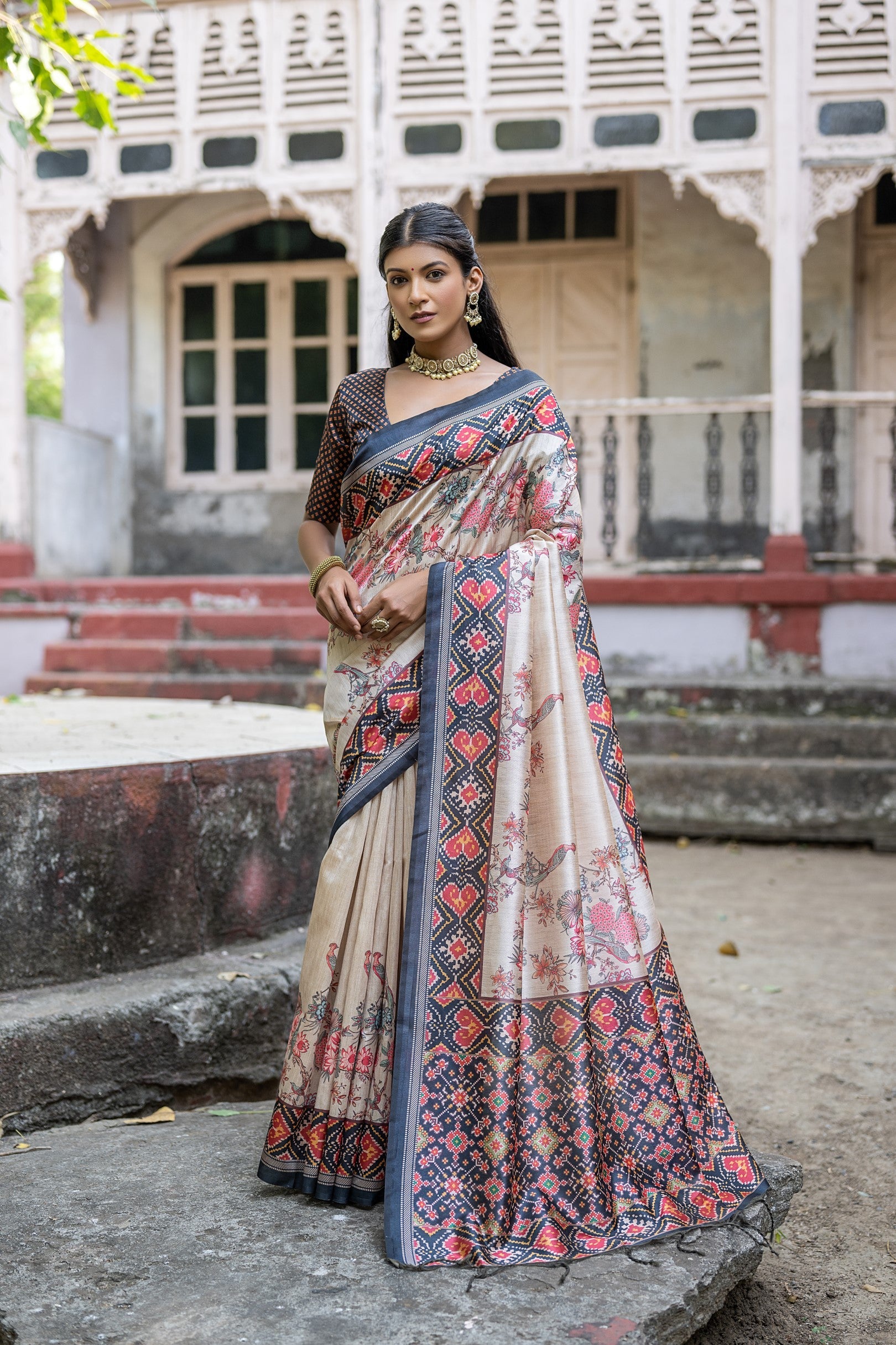 Buy MySilkLove Tuna Black Tussar Silk Saree Online