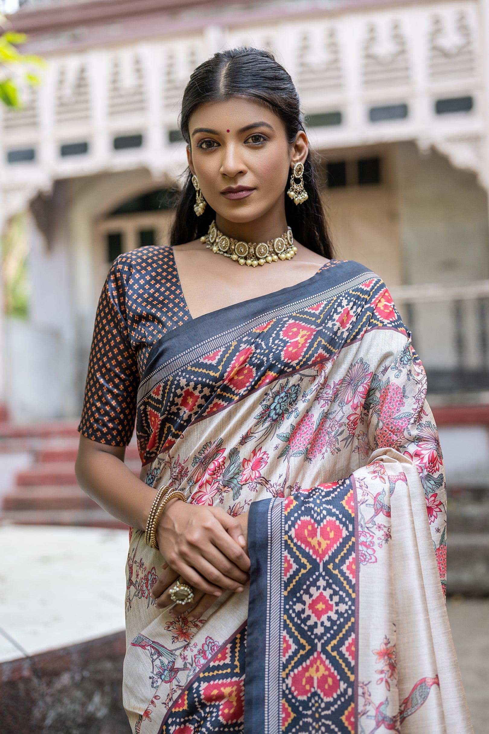 Buy MySilkLove Tuna Black Tussar Silk Saree Online