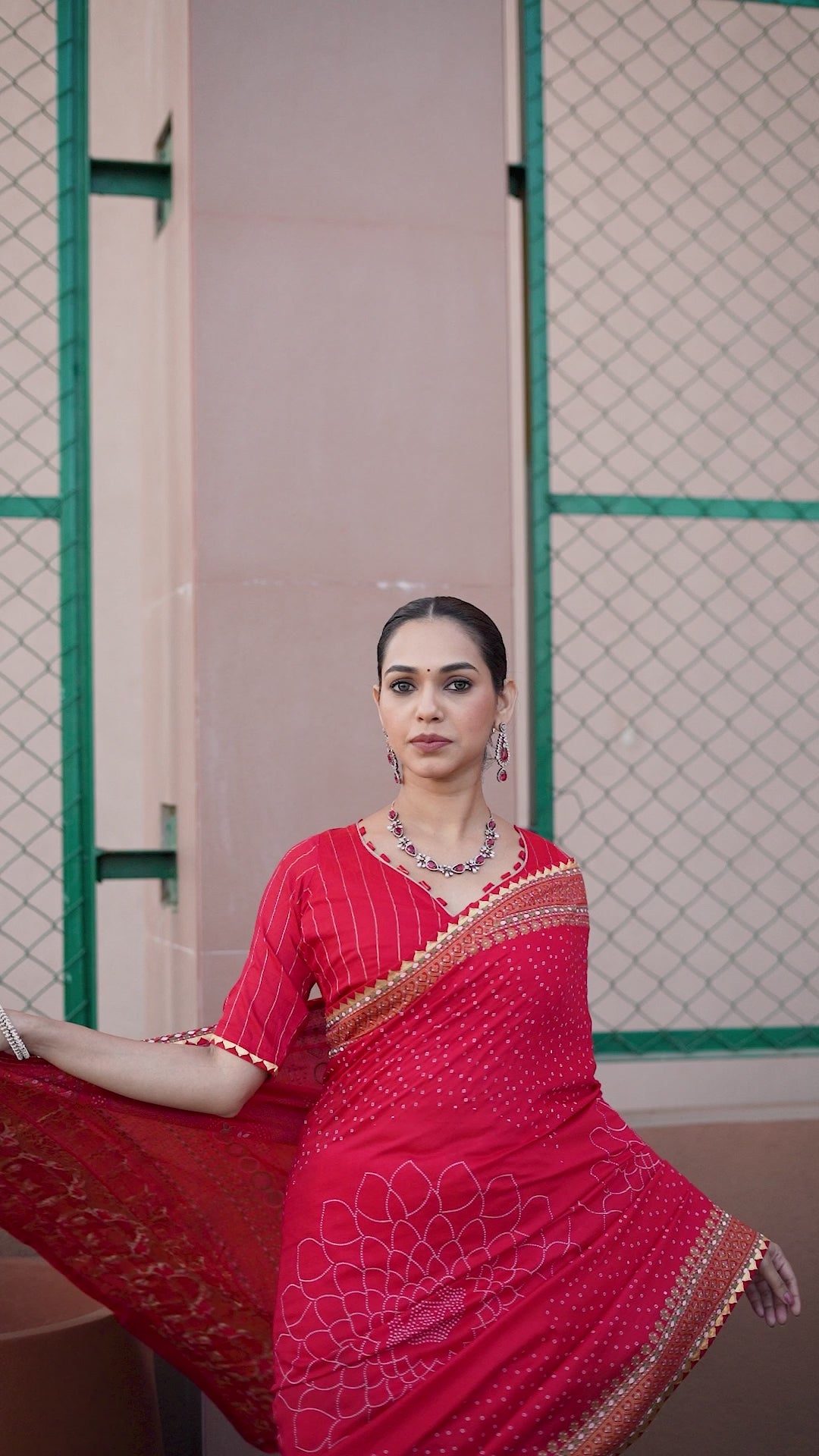 Buy MySilkLove Imperial Red Printed Cotton Saree Online