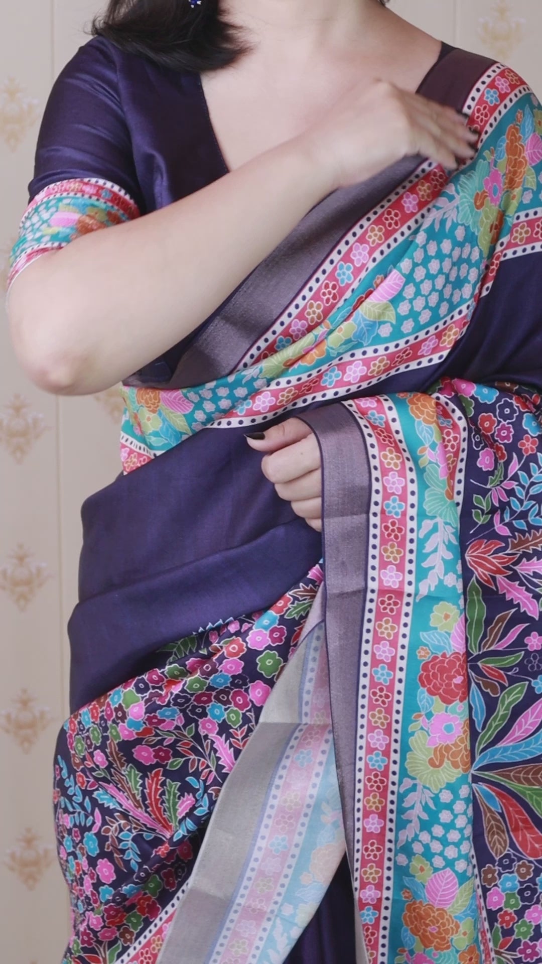 Buy MySilkLove Holy Blue Banarasi Printed Saree Online