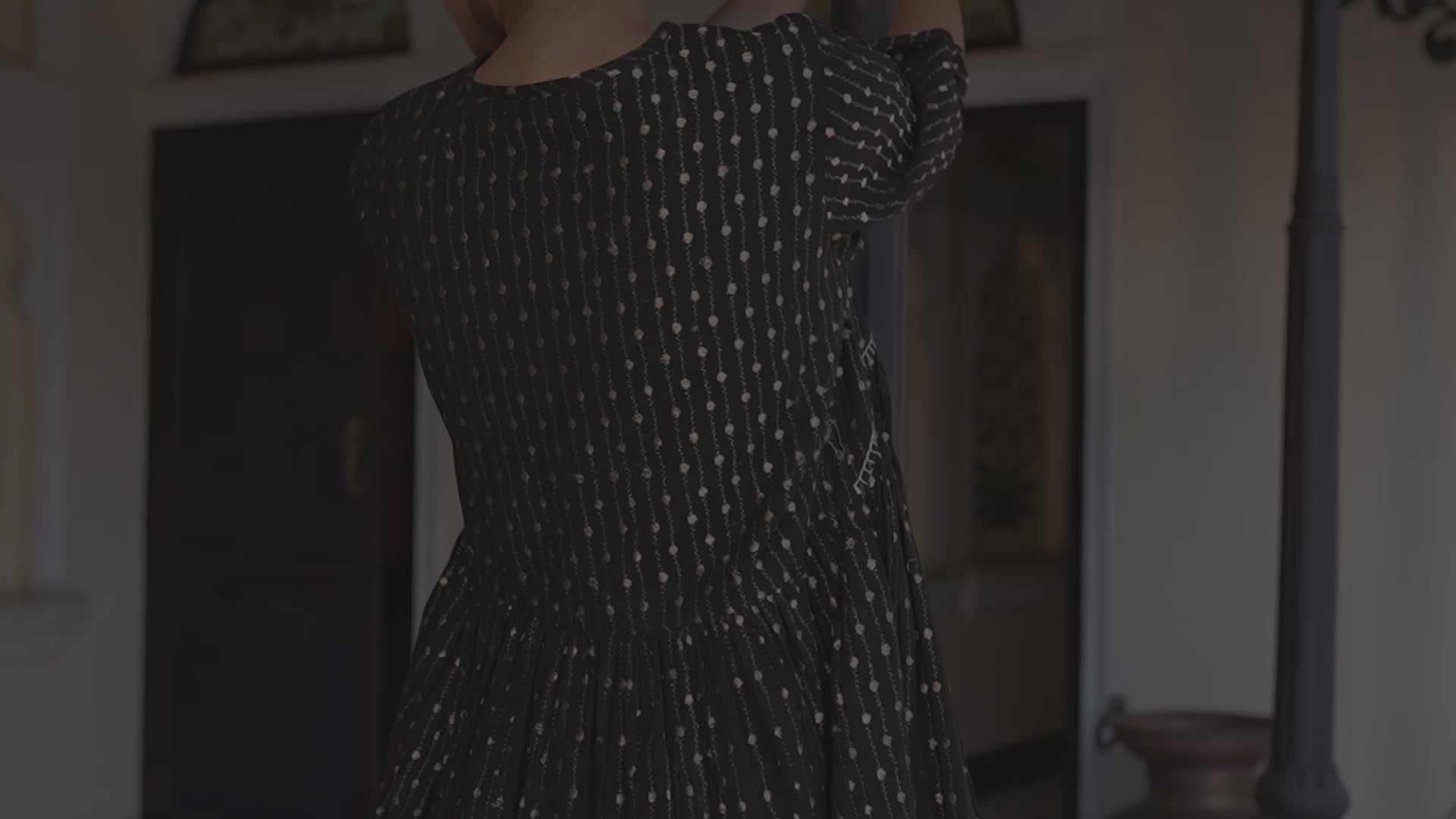 Buy MySilkLove Midnight Black Thread Handmade Embroidery Dress Online