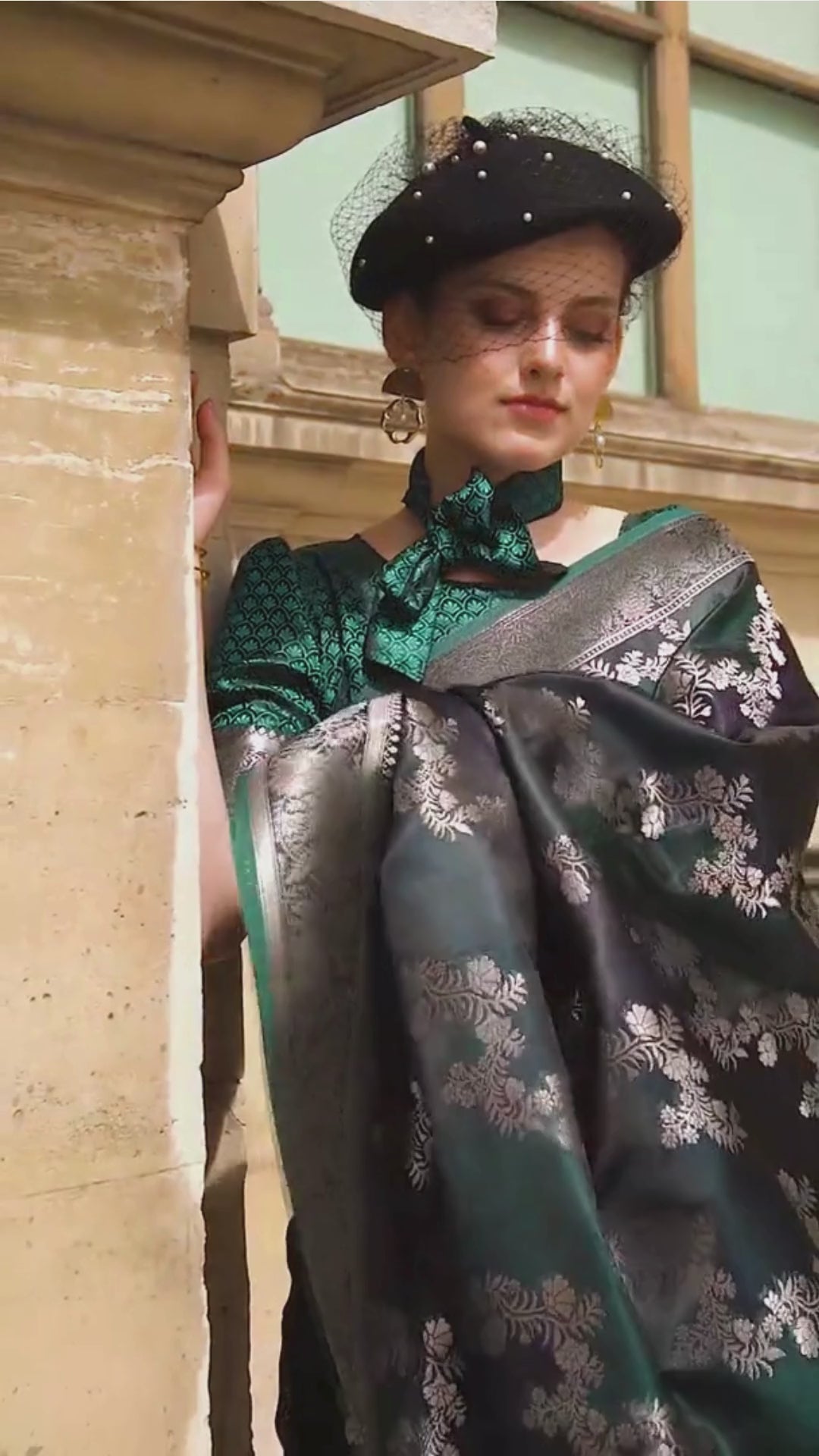 Buy MySilkLove Lunar Green Banarasi Handloom Rangkat Weaving Saree Online