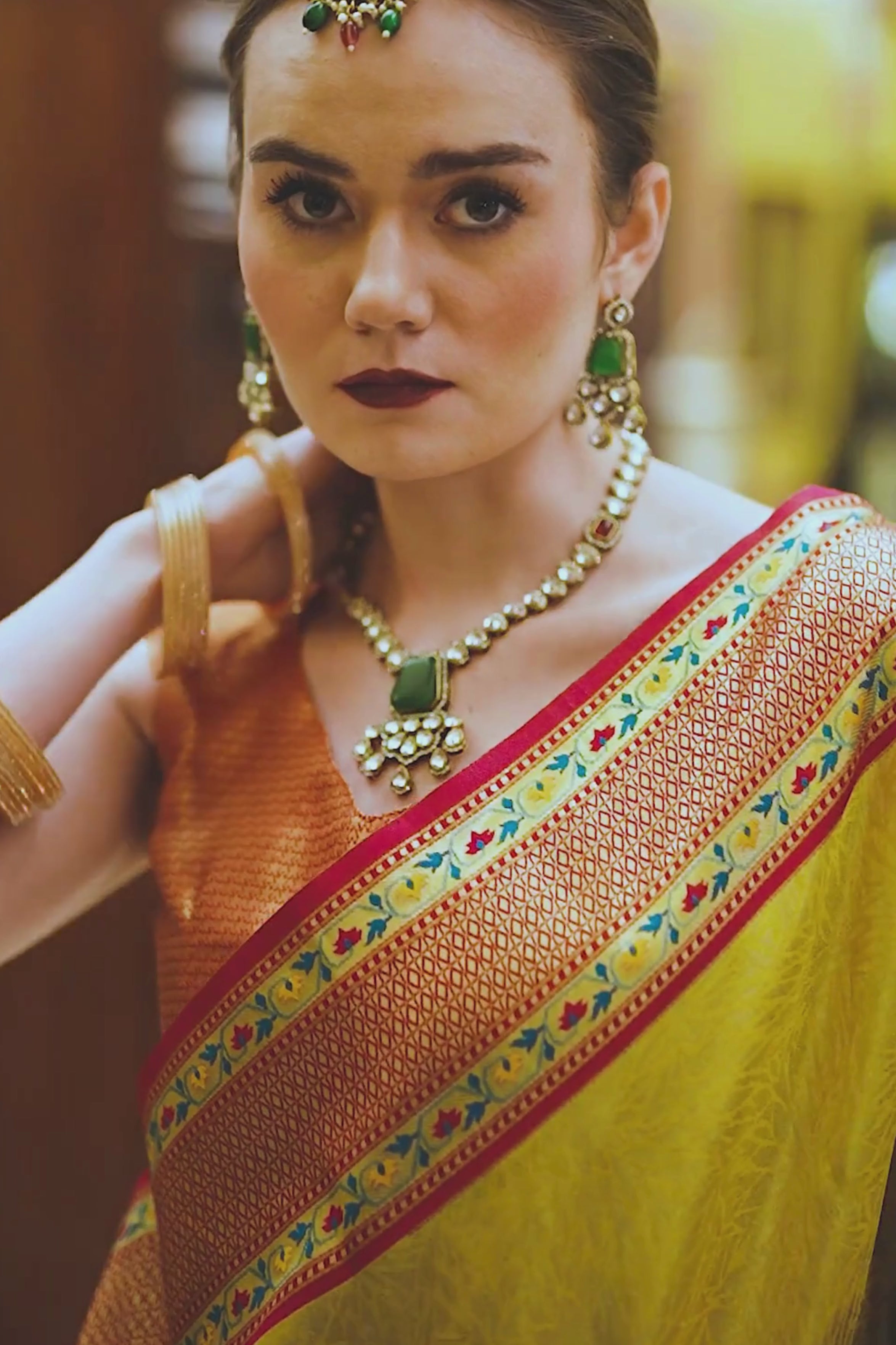 Buy MySilkLove Fern Green Woven Tissue Silk Saree Online