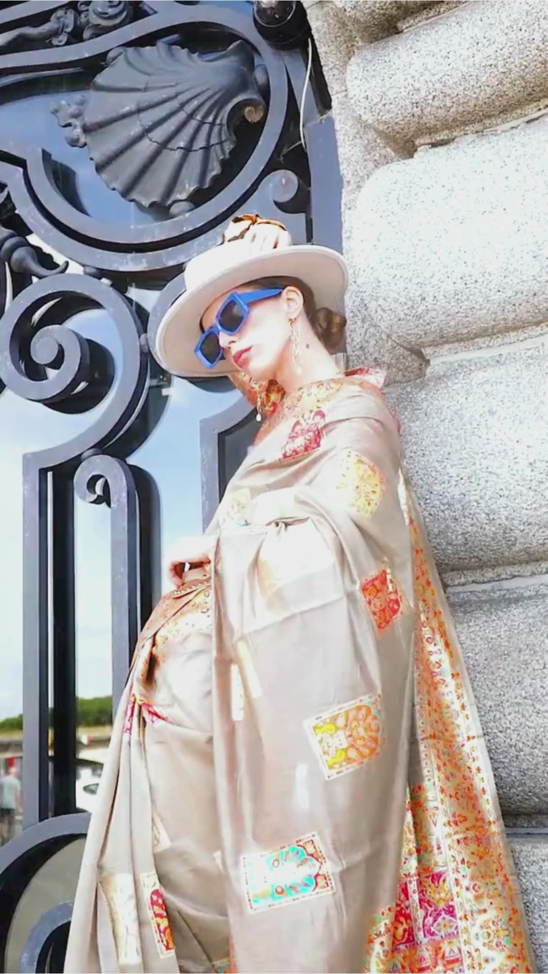 Buy MySilkLove Winter Hazel Brown Kashmiri Jamewar Handloom Saree Online