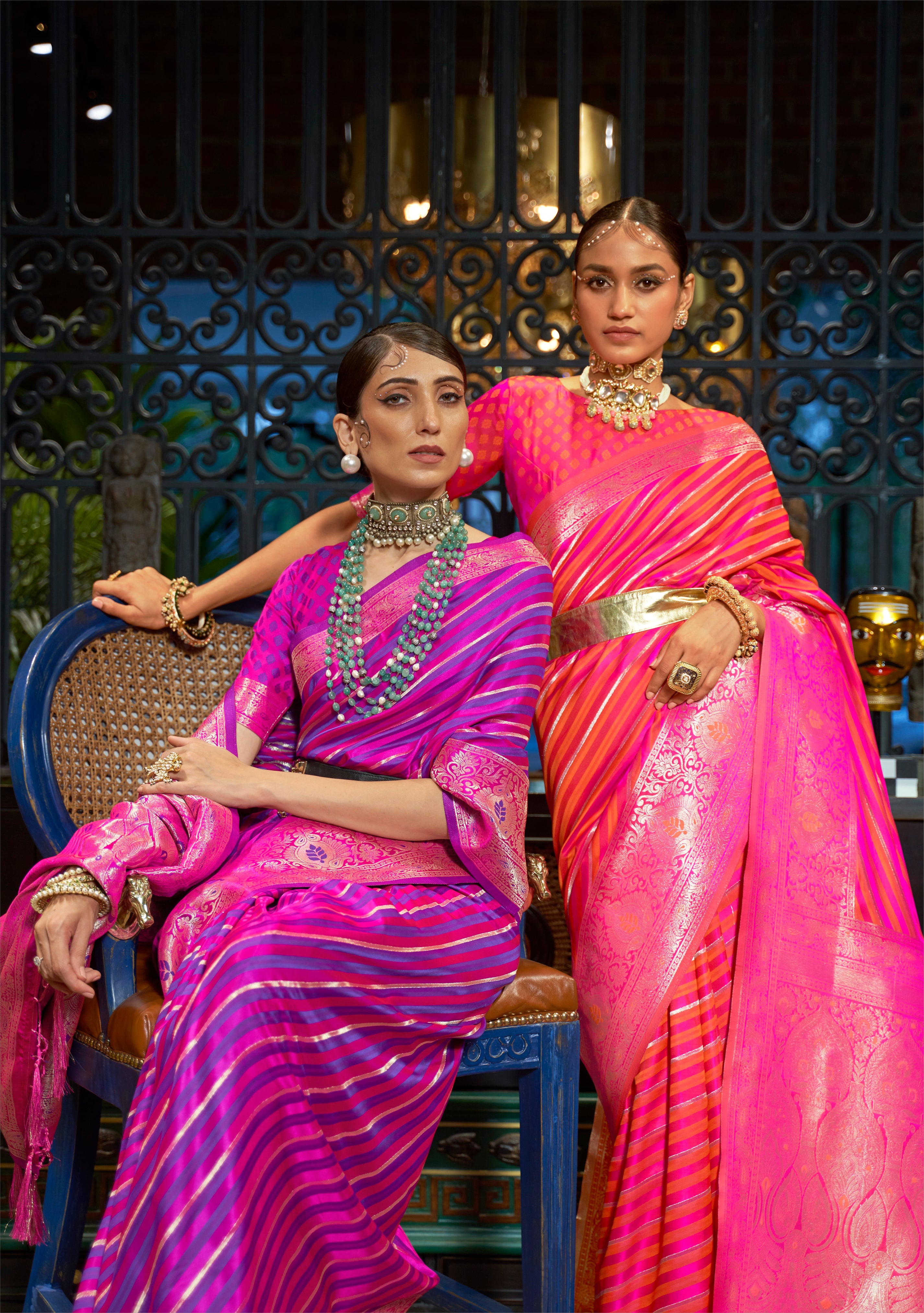 Buy MySilkLove Rose Quartz Purple woven Banarasi Silk Saree Online