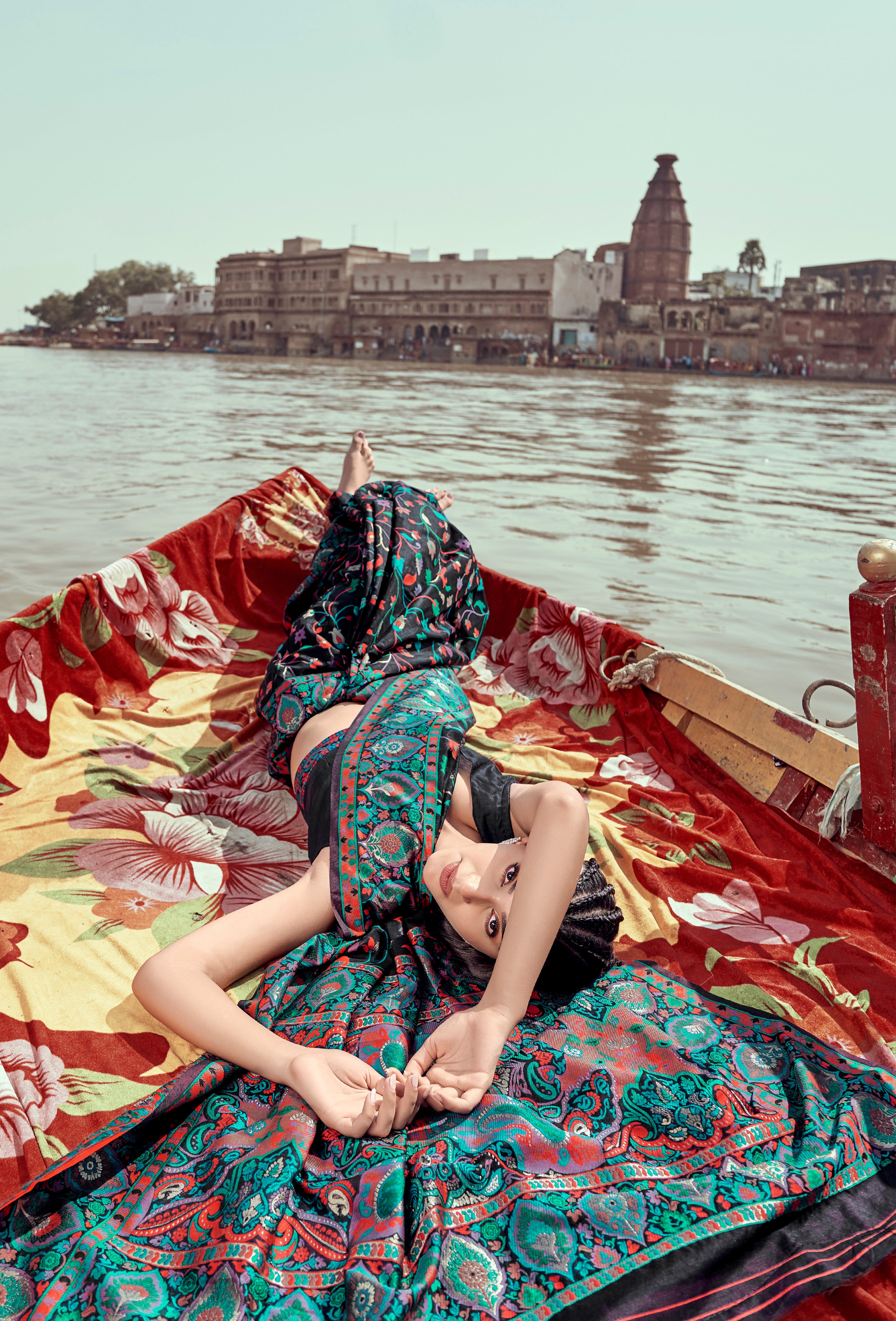 Buy MySilkLove Eden Green Woven Kashmiri Jamewar Silk Saree Online