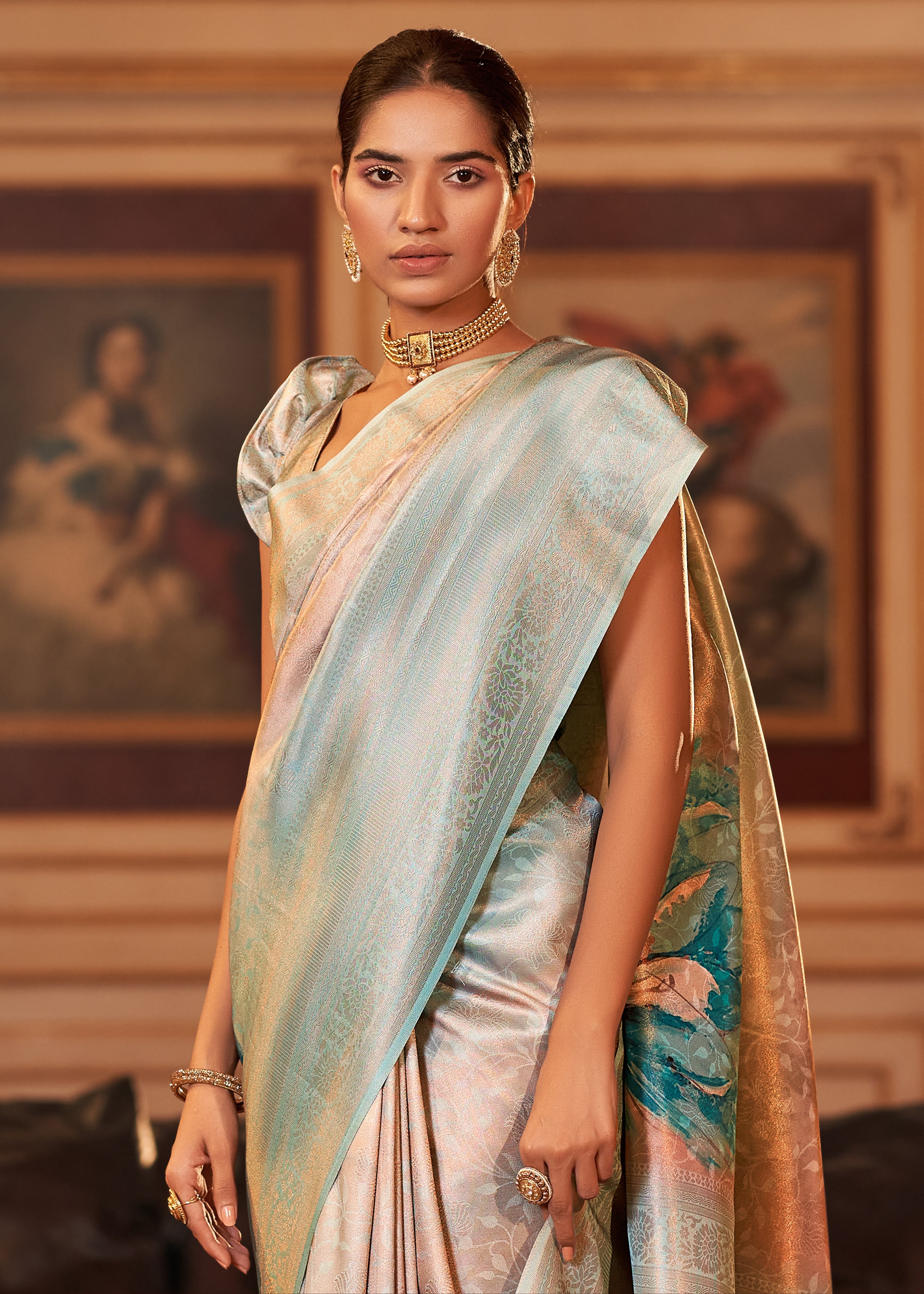 Buy MySilkLove Petite Pink Woven Banarasi Silk Saree Online