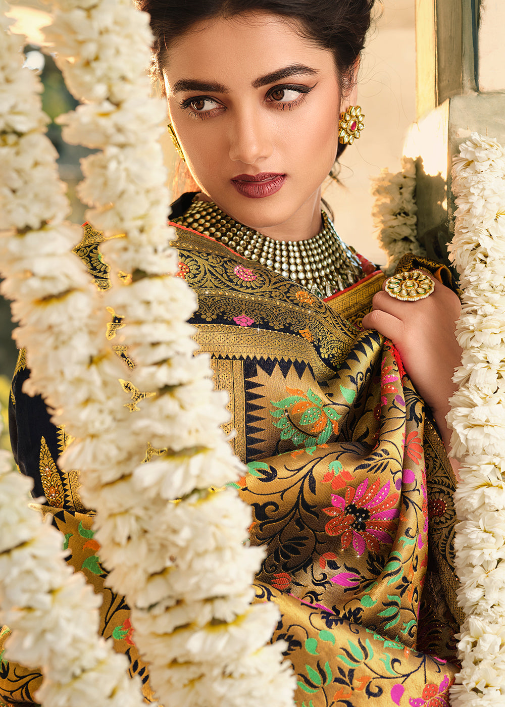 Buy MySilkLove Blue Gem Woven Banarasi Silk Saree Online