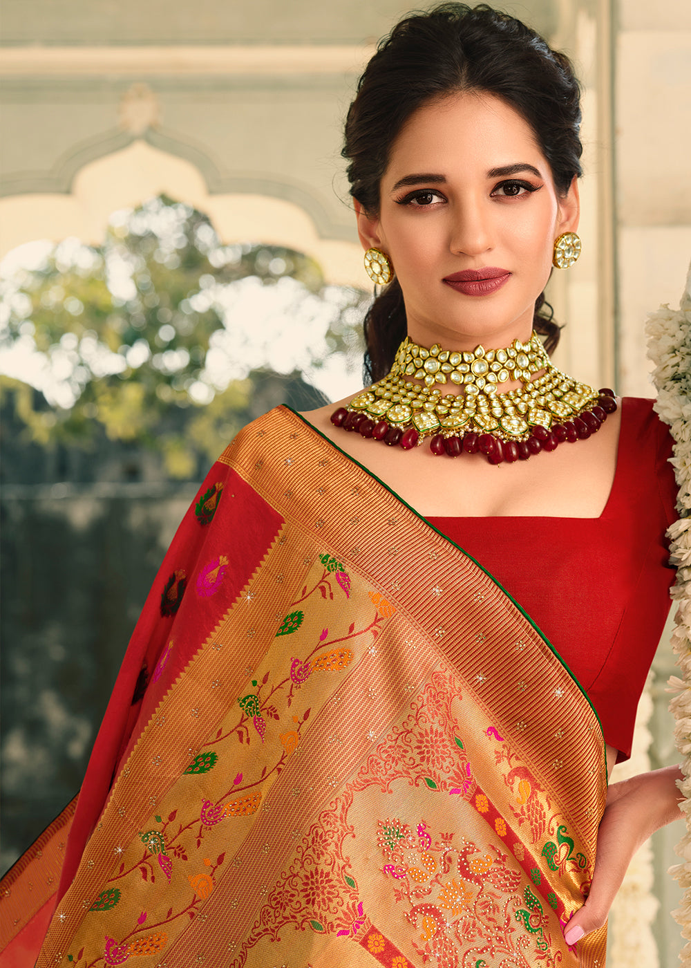 Buy MySilkLove Old Brick Red Woven Banarasi Silk Saree Online