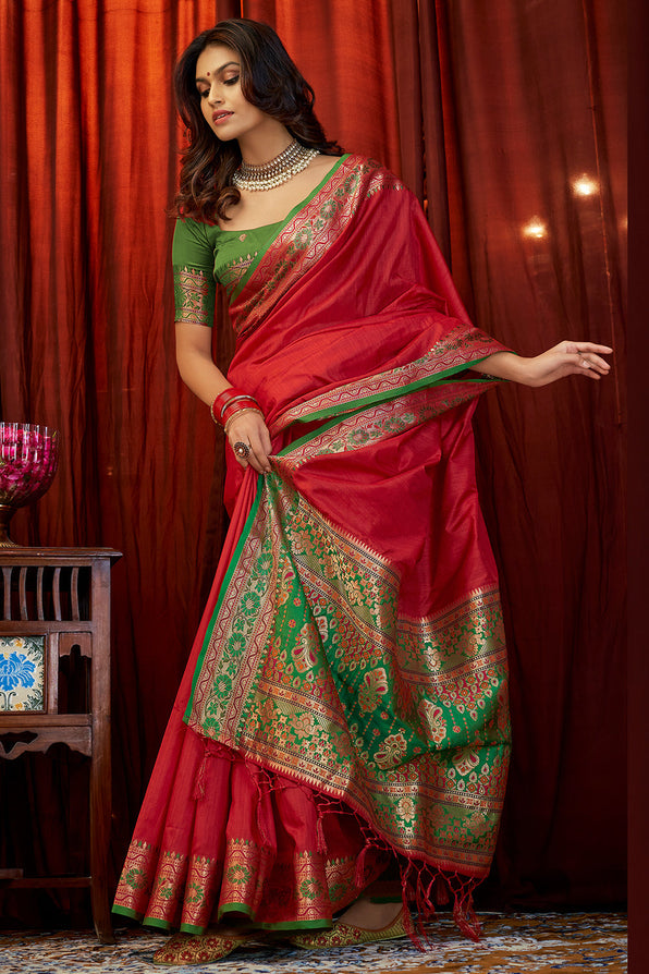 Buy MySilkLove Persian Red South Silk Saree Online