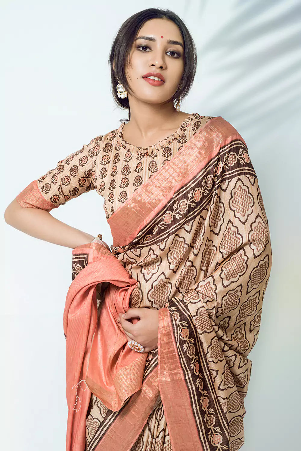 Buy MySilkLove Cameo Brown Soft Kotha Silk Saree Online