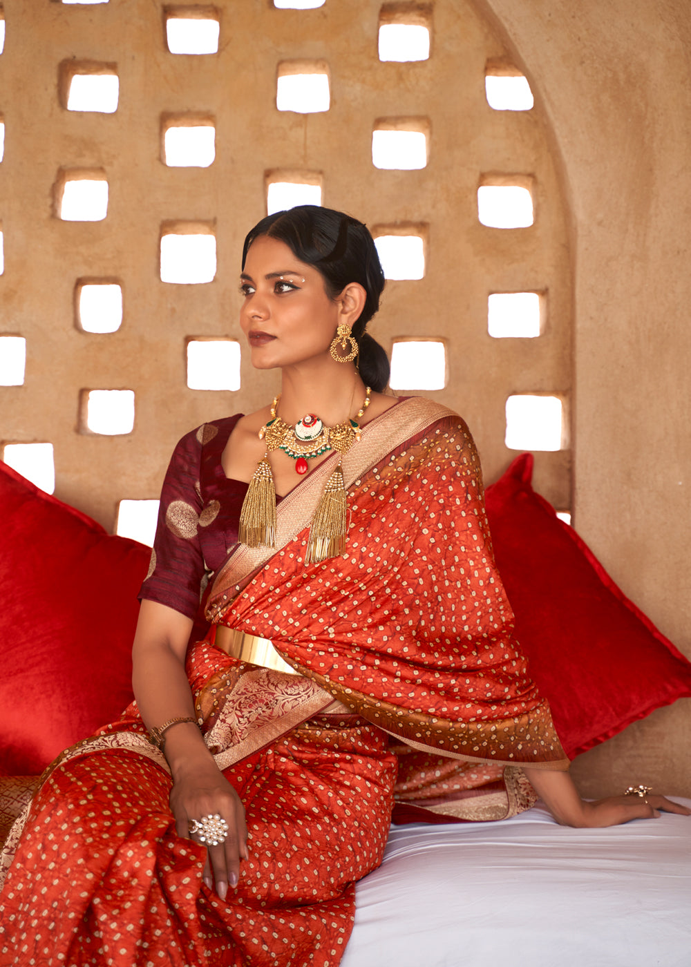 MySilkLove Macaroni Orange Zari Woven Banarasi Saree