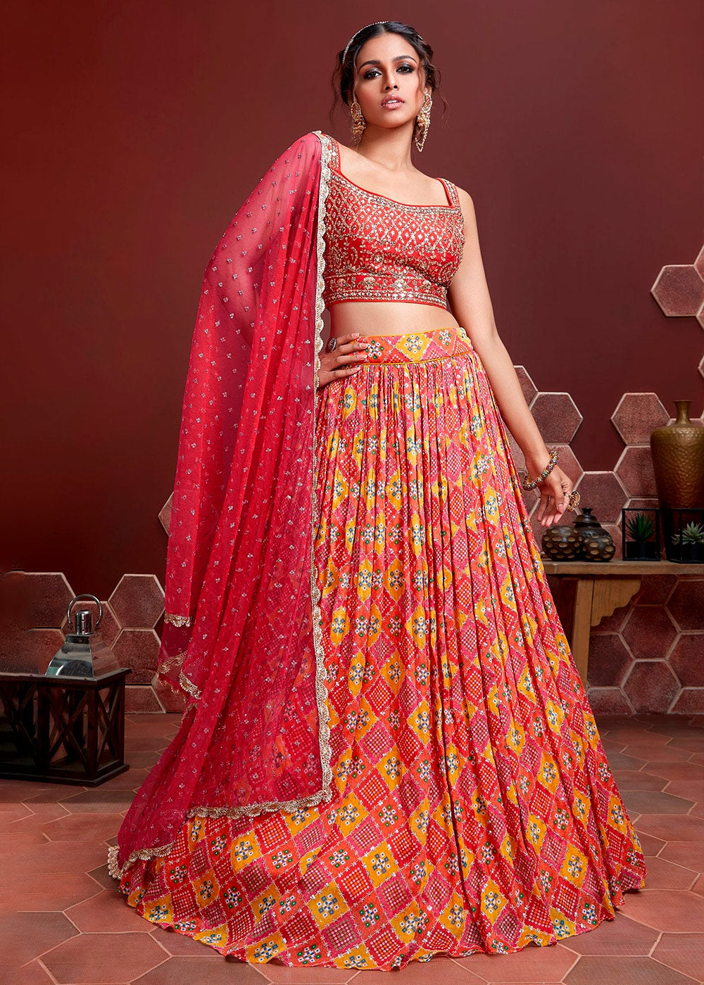 Bandhani ghagra choli best sale