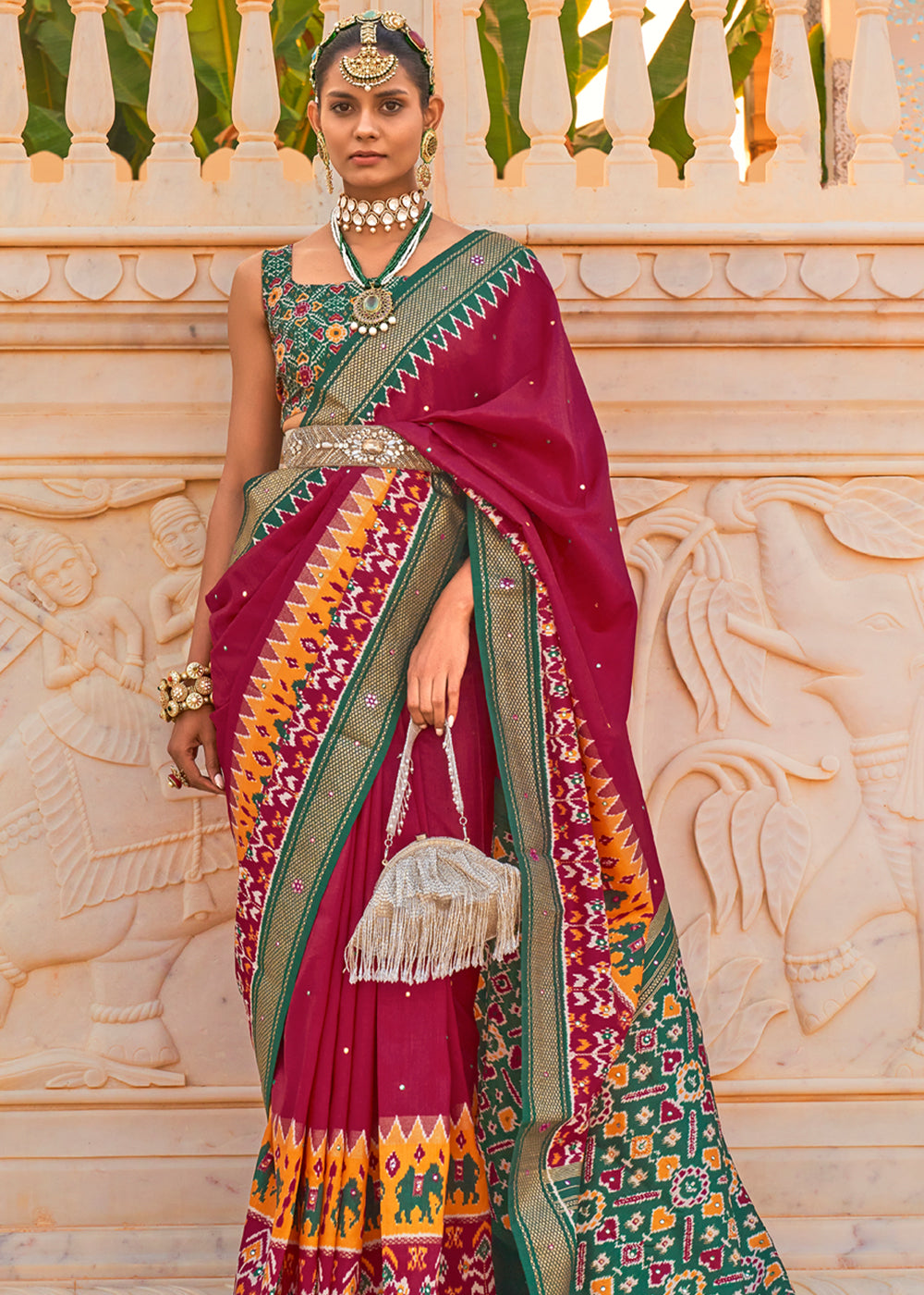 Buy MySilkLove Monarch Red Woven Patola Silk Saree Online