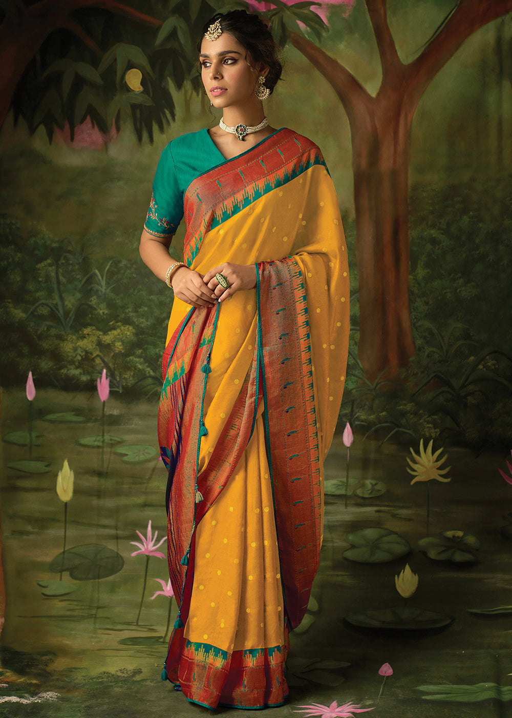 Buy MySilkLove My Sin Yellow Woven Paithani Silk Saree Online
