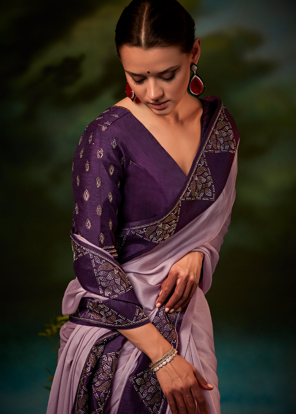 Buy MySilkLove Lily Purple Woven Banarasi Soft Silk Designer Saree Online