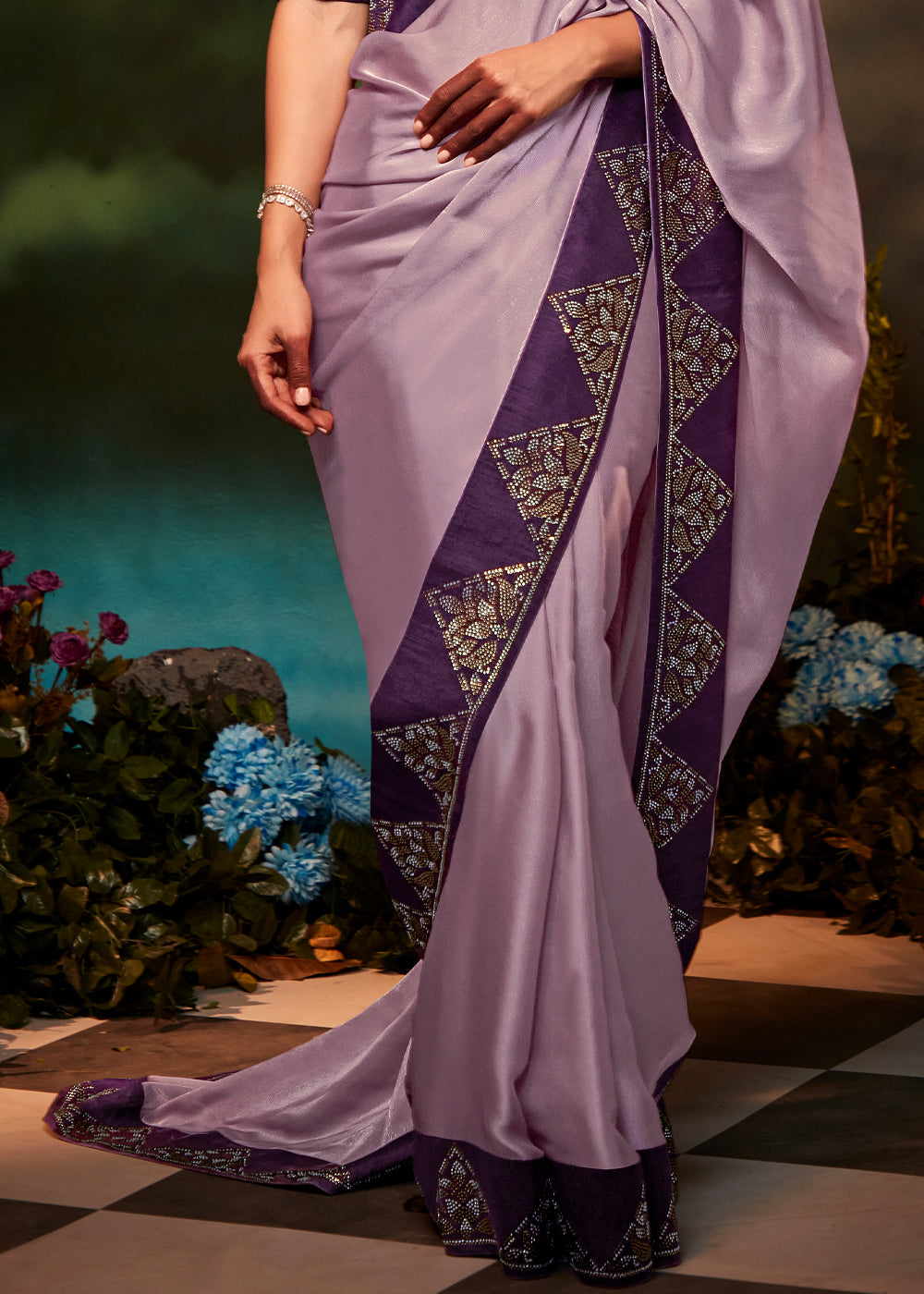 Buy MySilkLove Lily Purple Woven Banarasi Soft Silk Designer Saree Online
