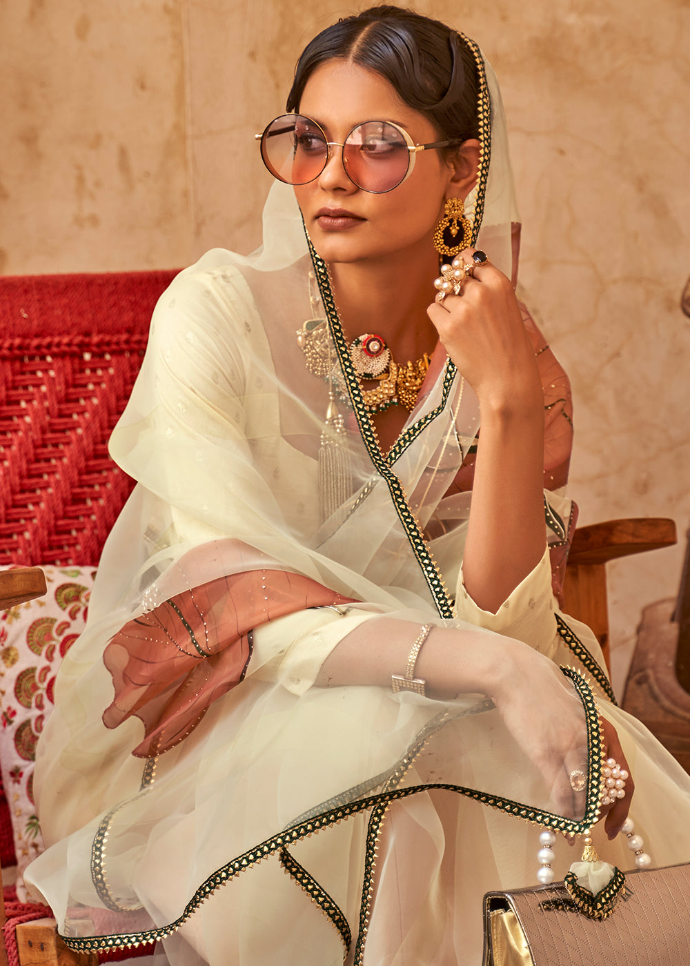 Buy MySilkLove Deco Yellow Digital Print Organza Saree Online