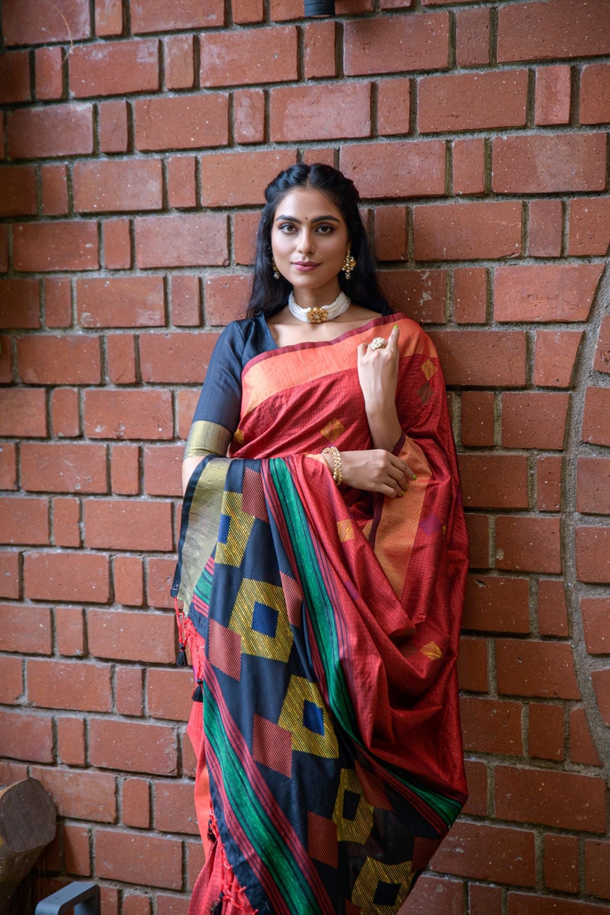 Buy MySilkLove Cedar Chest Red Banarasi Raw Silk Saree Online