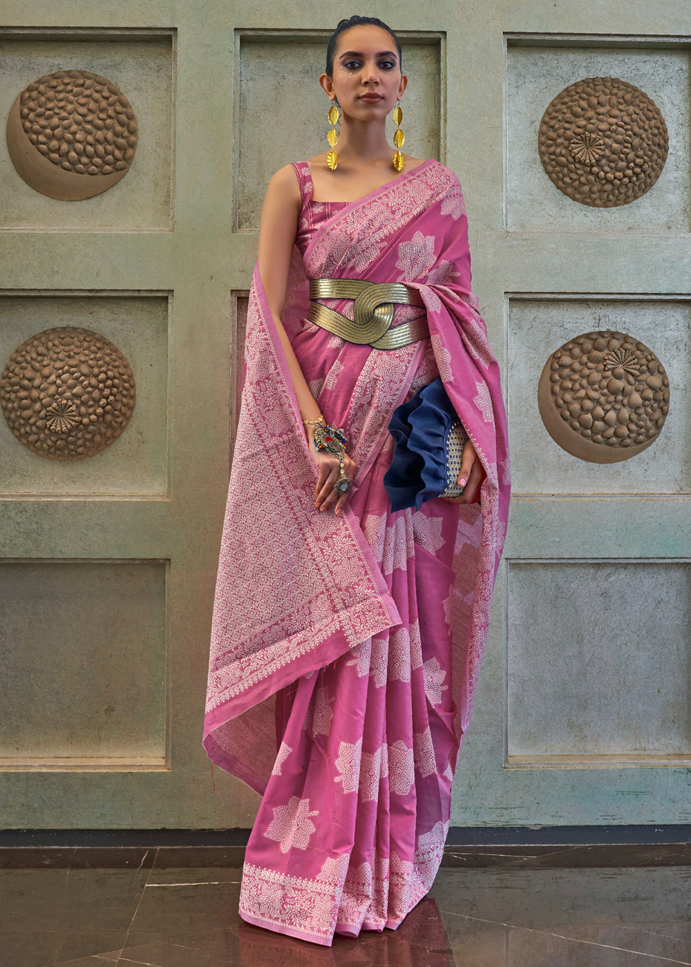 Buy MySilkLove Lily Purple Lucknowi Woven Chikankari Saree Online