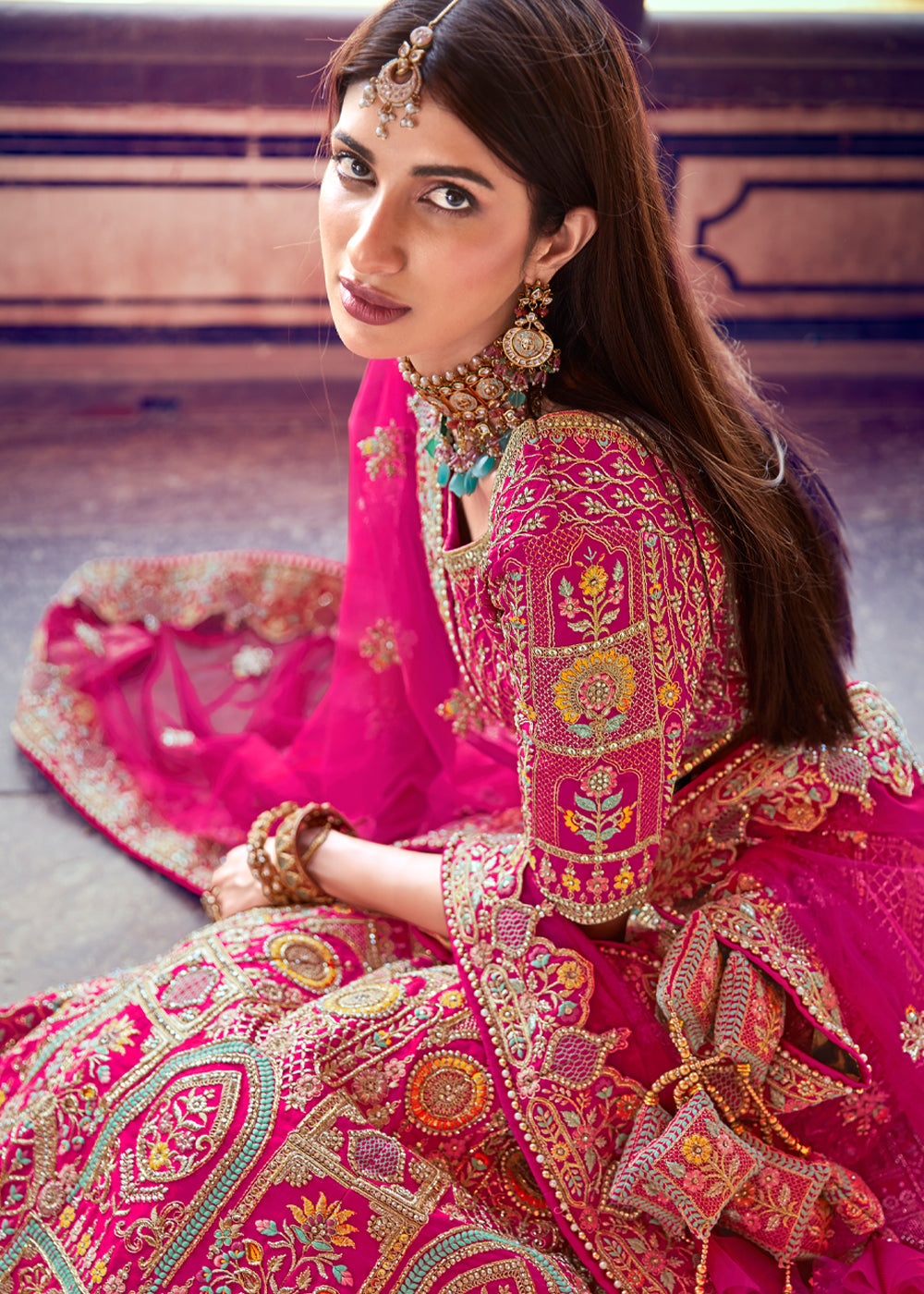 Buy MySilkLove Blush Pink Heavy Embroidered Designer Lehenga Online
