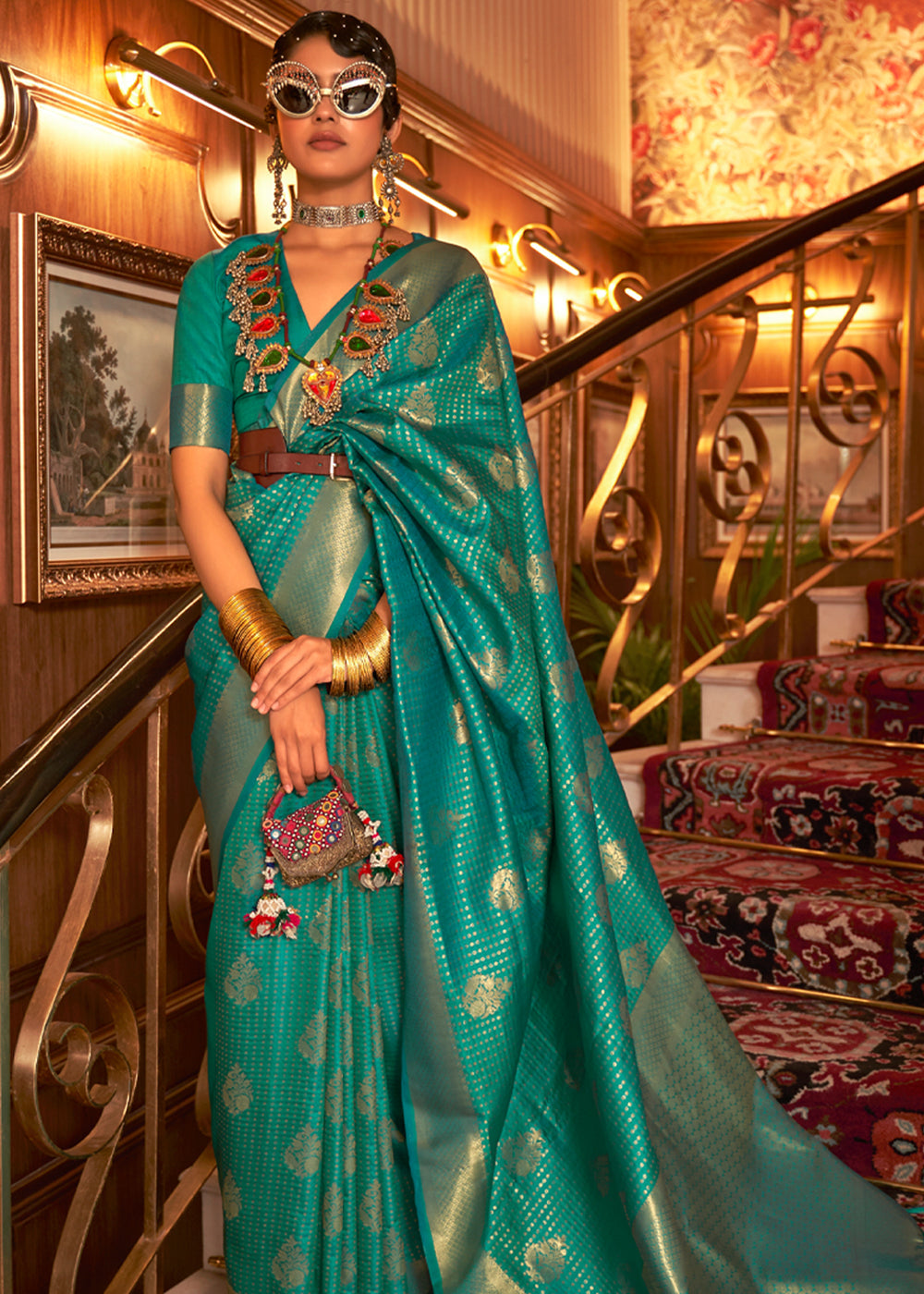 Buy MySilkLove Illuminating Green Zari Woven Banarasi Saree Online