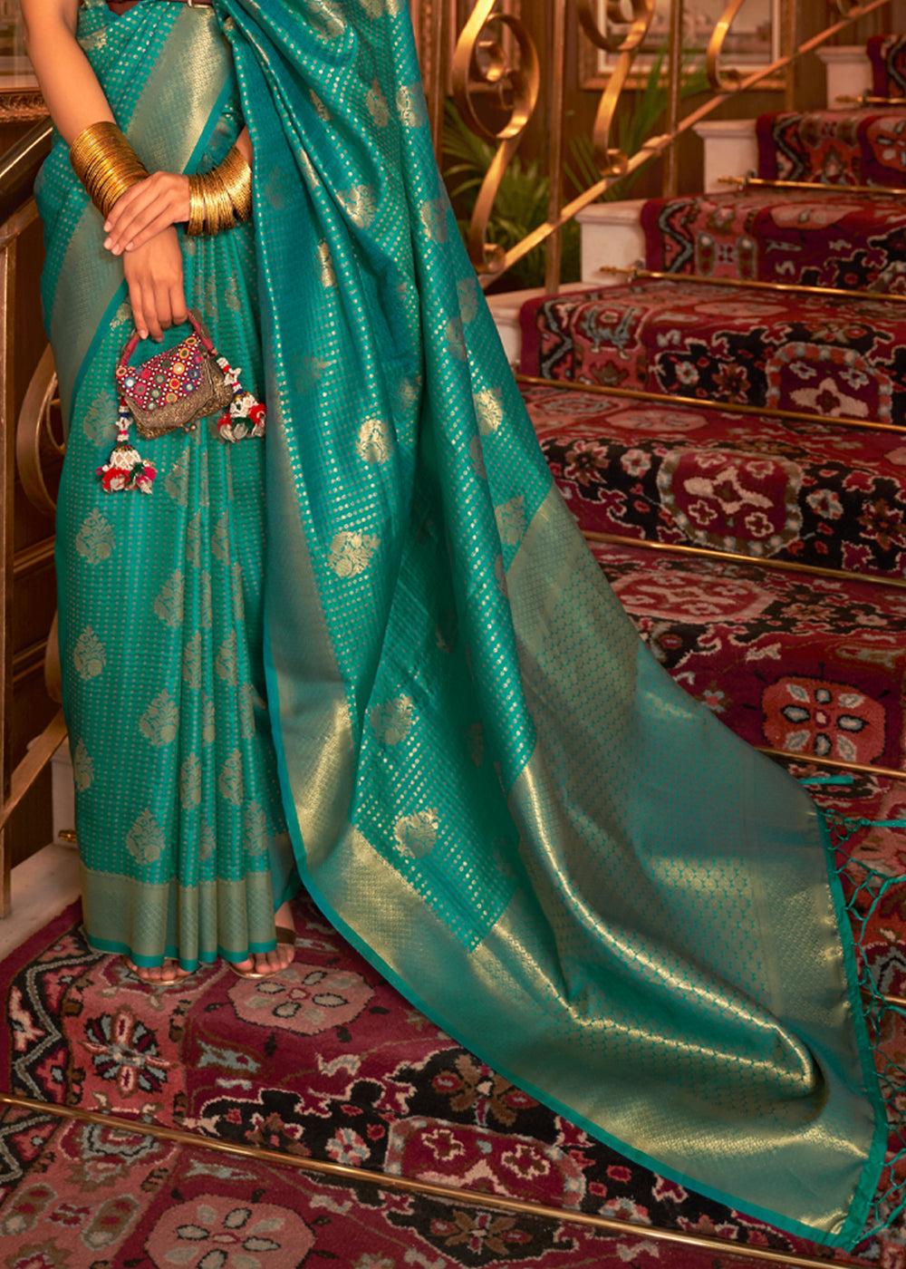 Buy MySilkLove Illuminating Green Zari Woven Banarasi Saree Online