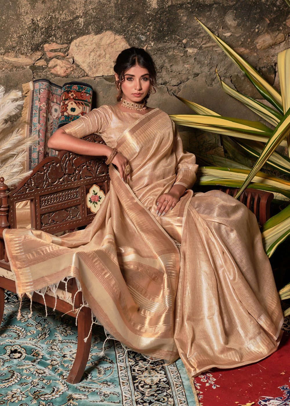 MySilkLove Harvest Golden Woven Tussar Silk Saree