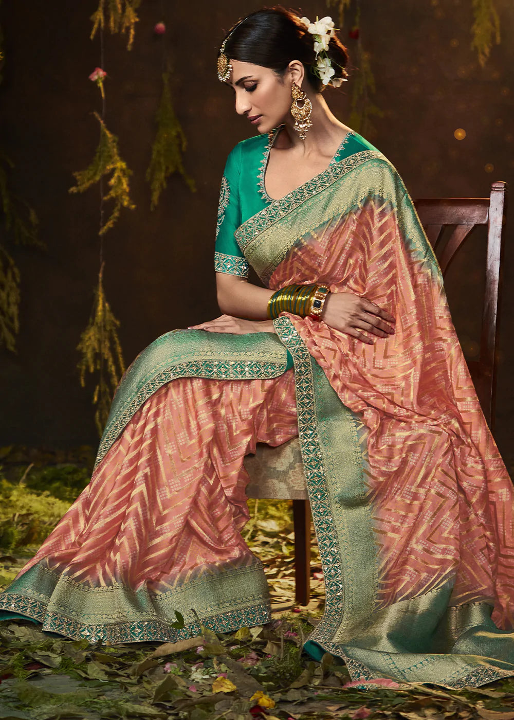 Buy MySilkLove Contessa Pink Woven Georgette Designer Saree with Embroidered Blouse Online