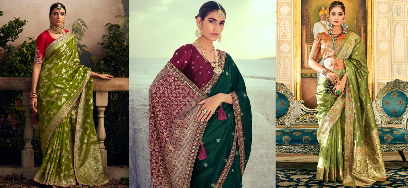 Green Banarasi Saree Styling Decoded