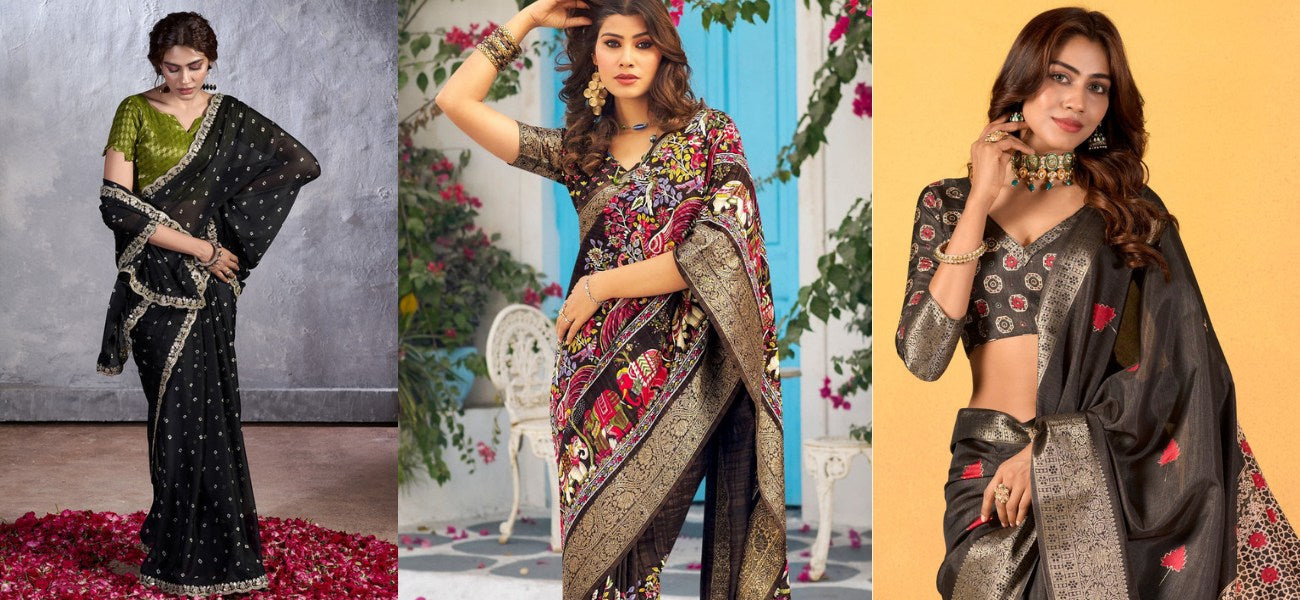 Day-to-Night Glamour: Elevate Your Black Saree Looks