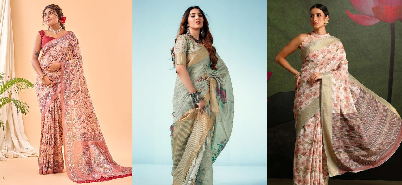 Floral Fantasy: Light & Airy Sarees for Summer