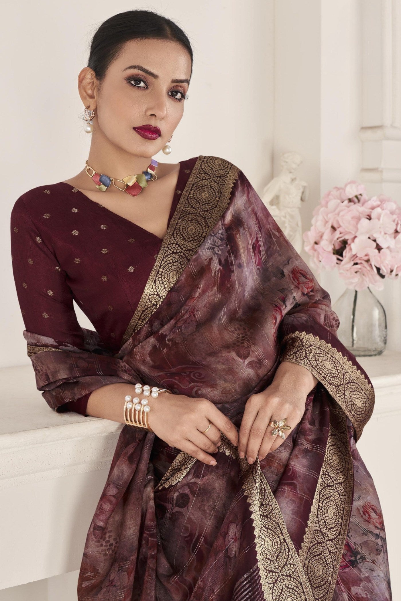 MySilkLove Dark Coffee Brown Banarasi Silk Saree