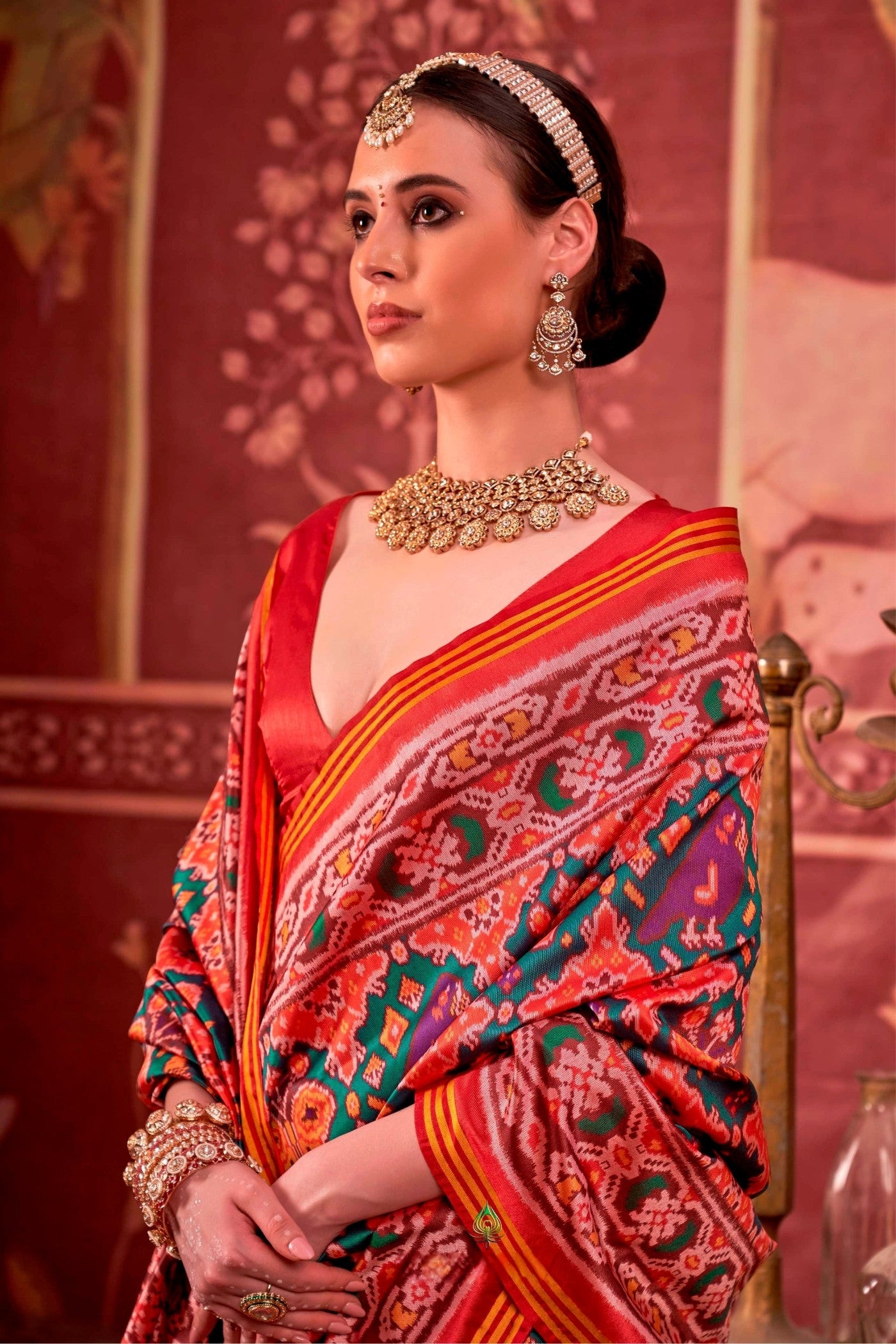 MySilkLove France Blue Printed Patola Saree