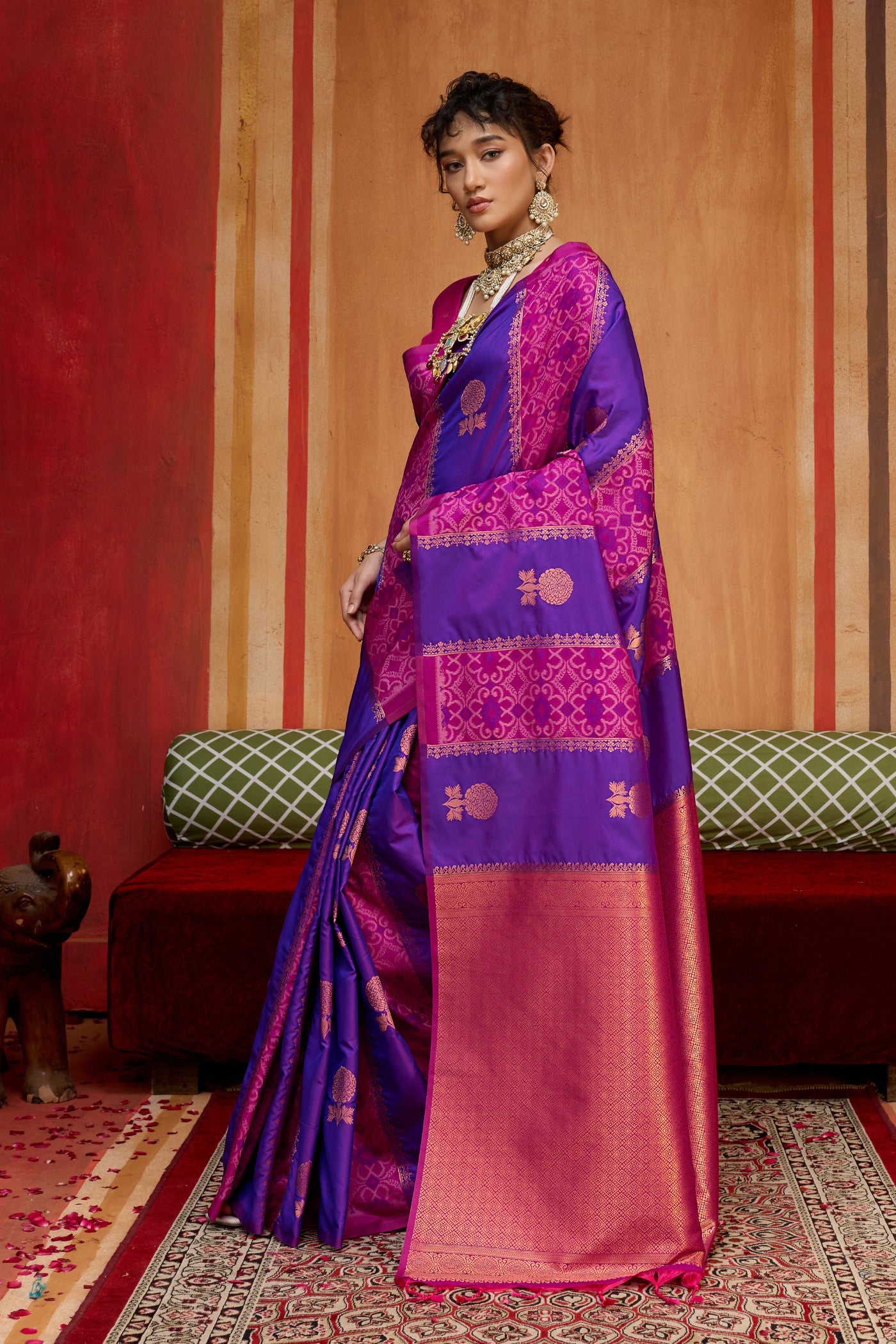 Buy MySilkLove Royal Purple Banarasi Handloom Patola Saree Online