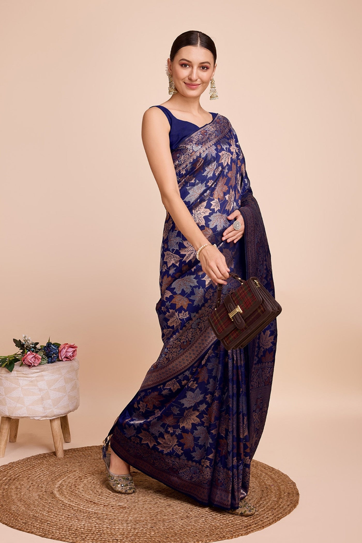 Buy MySilkLove Neon Blue Banarasi Soft Silk Saree Online