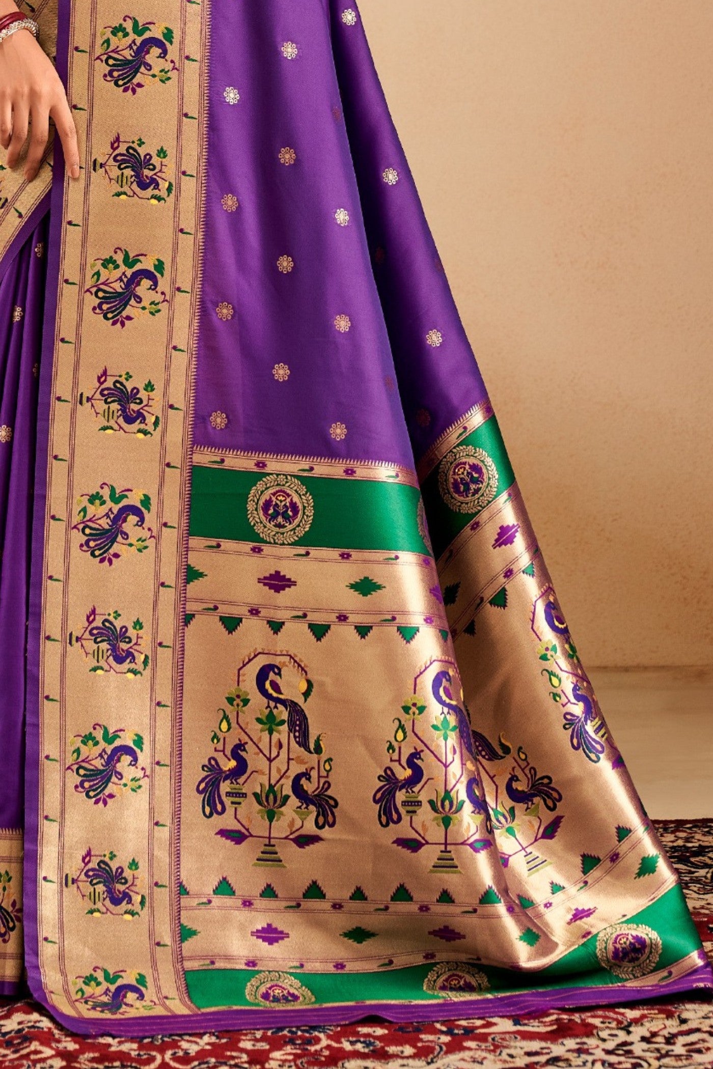 Buy MySilkLove Byzantium Purple Woven Paithani Saree Online