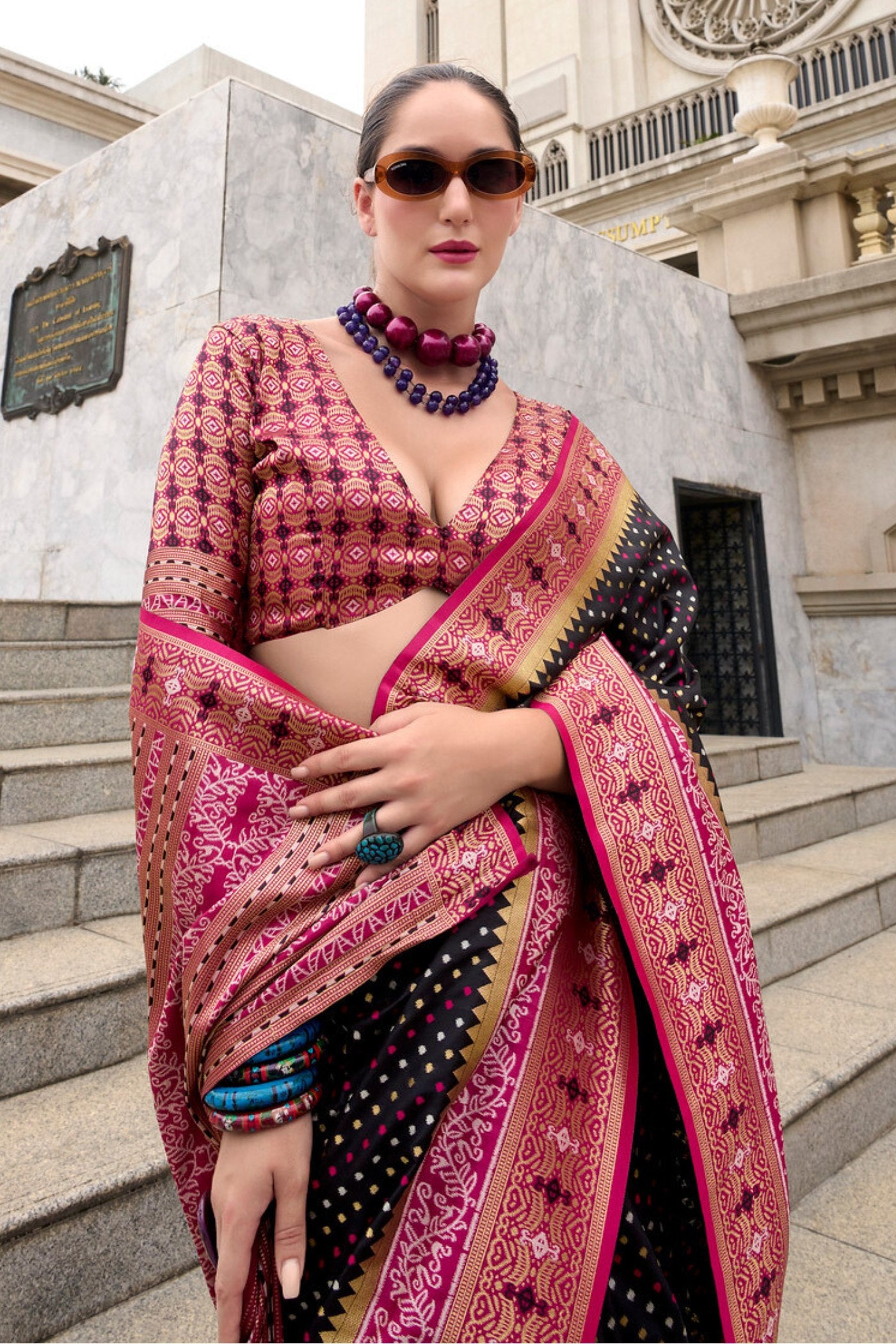 Buy MySilkLove Diesel Black Woven Banarasi Saree Online