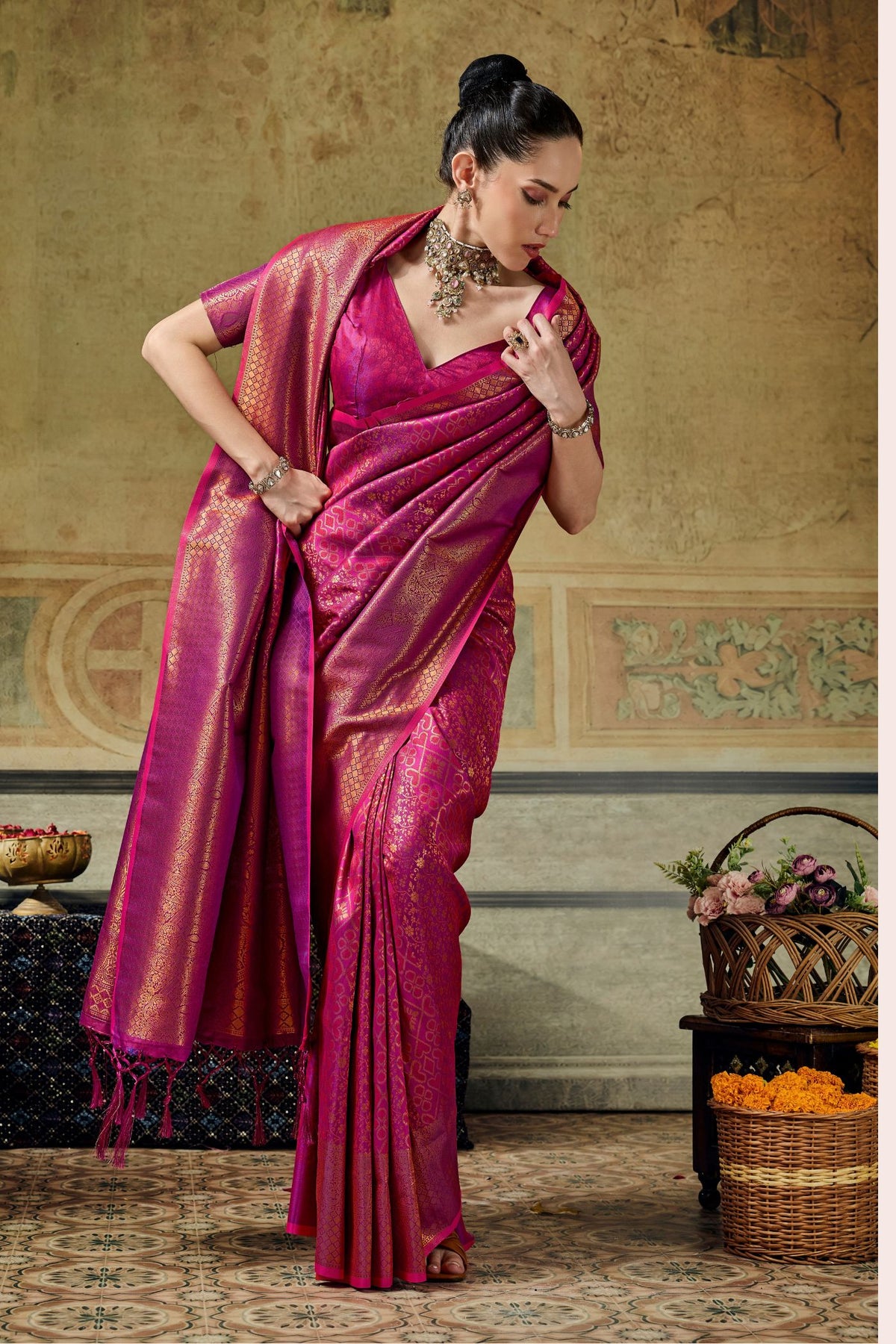 Buy MySilkLove Berry Purple Kanjivaram Handloom Saree Online