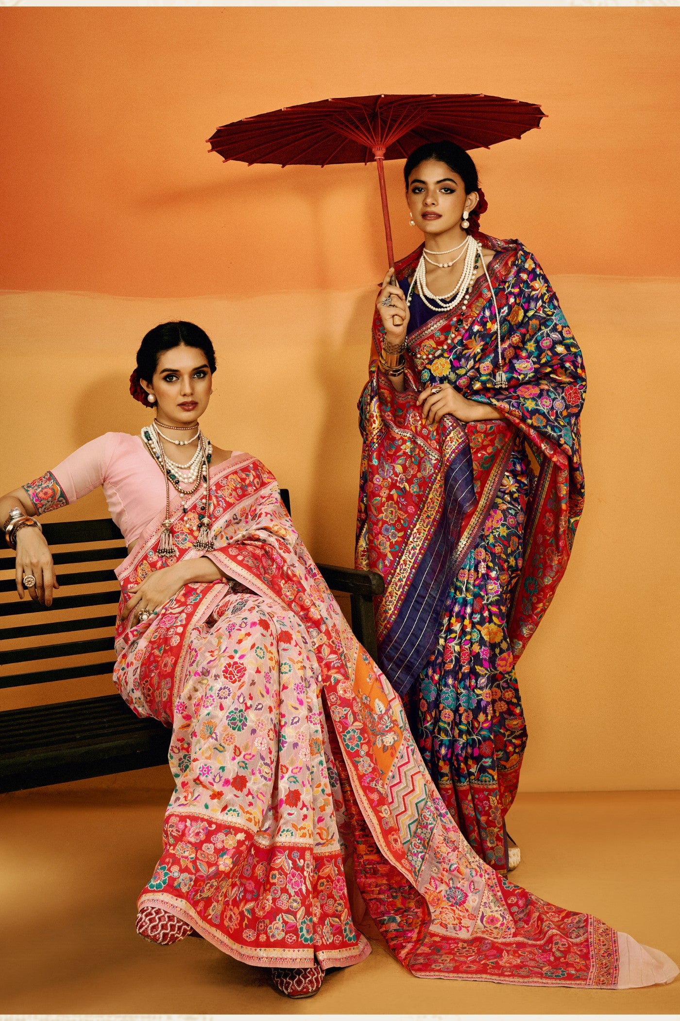 Buy MySilkLove Raven Black Kashmiri Handloom Jamewar Saree Online