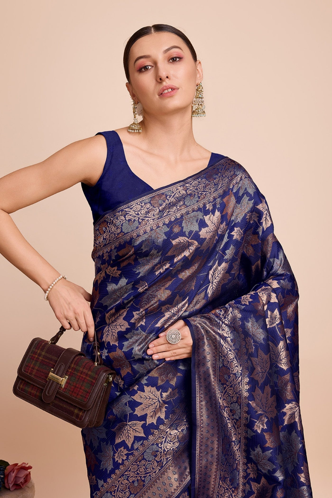 Buy MySilkLove Neon Blue Banarasi Soft Silk Saree Online
