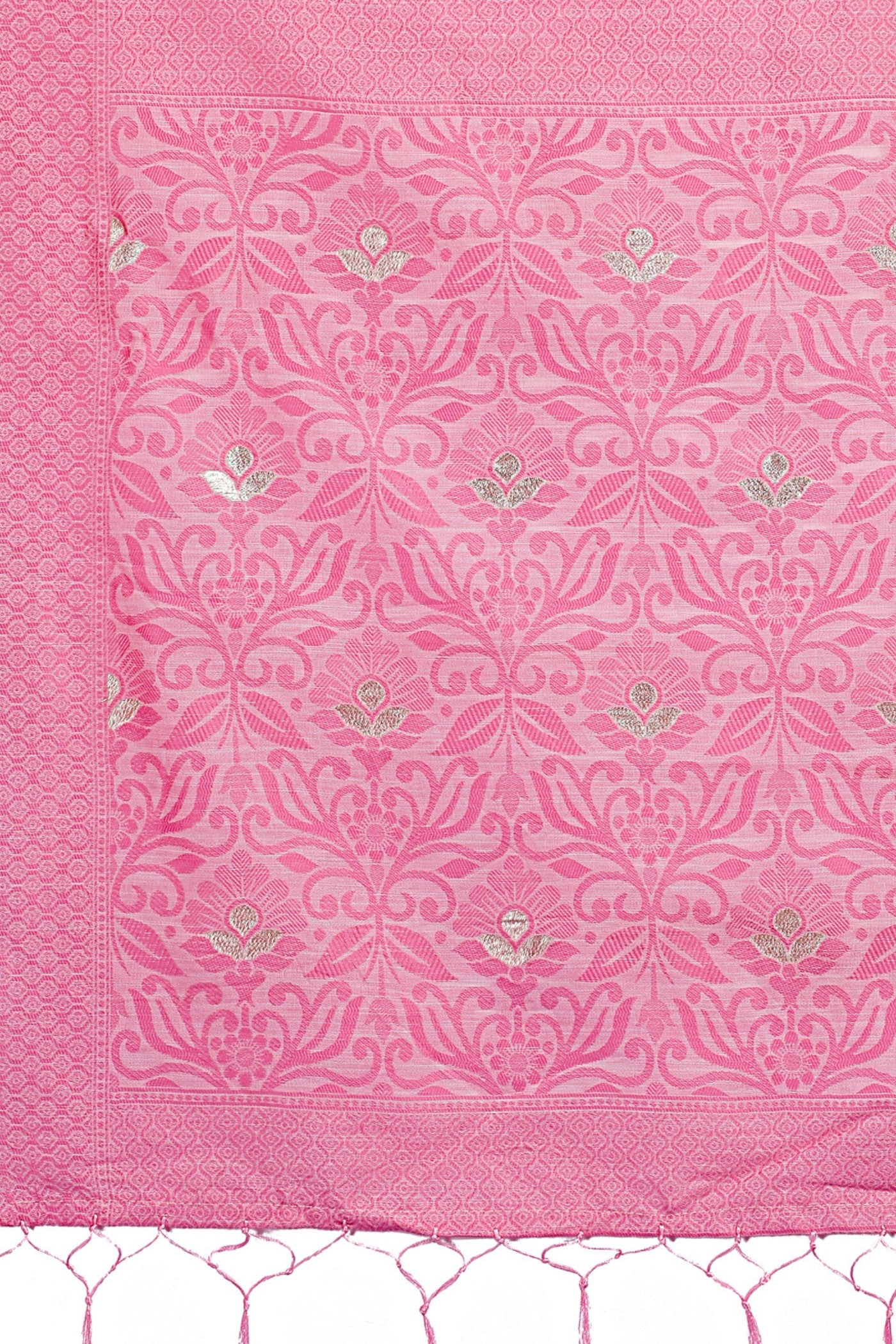 Buy MySilkLove Baby Pink Linen Cotton Saree Online