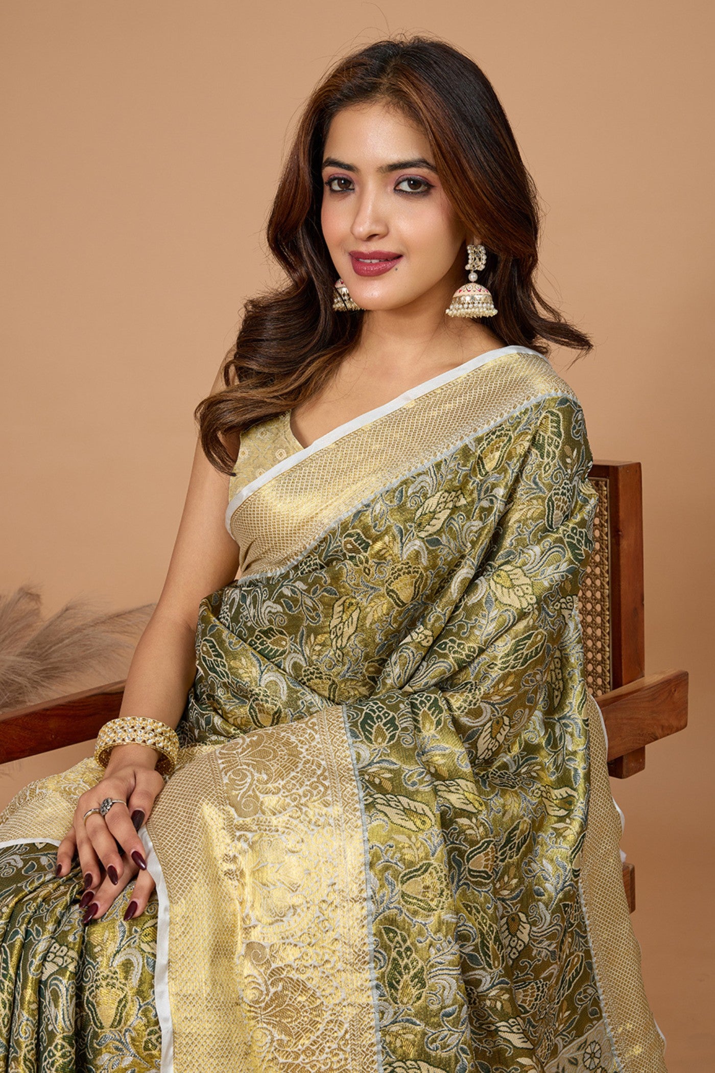 MySilkLove Marrs Green Woven Kanjivaram Saree