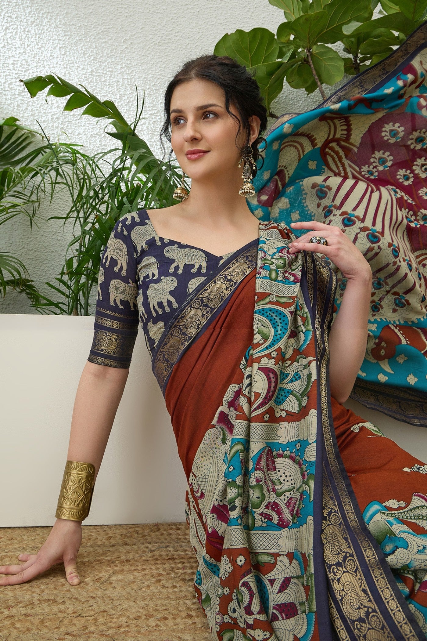 MySilkLove Stiletto Maroon Printed Cotton Saree