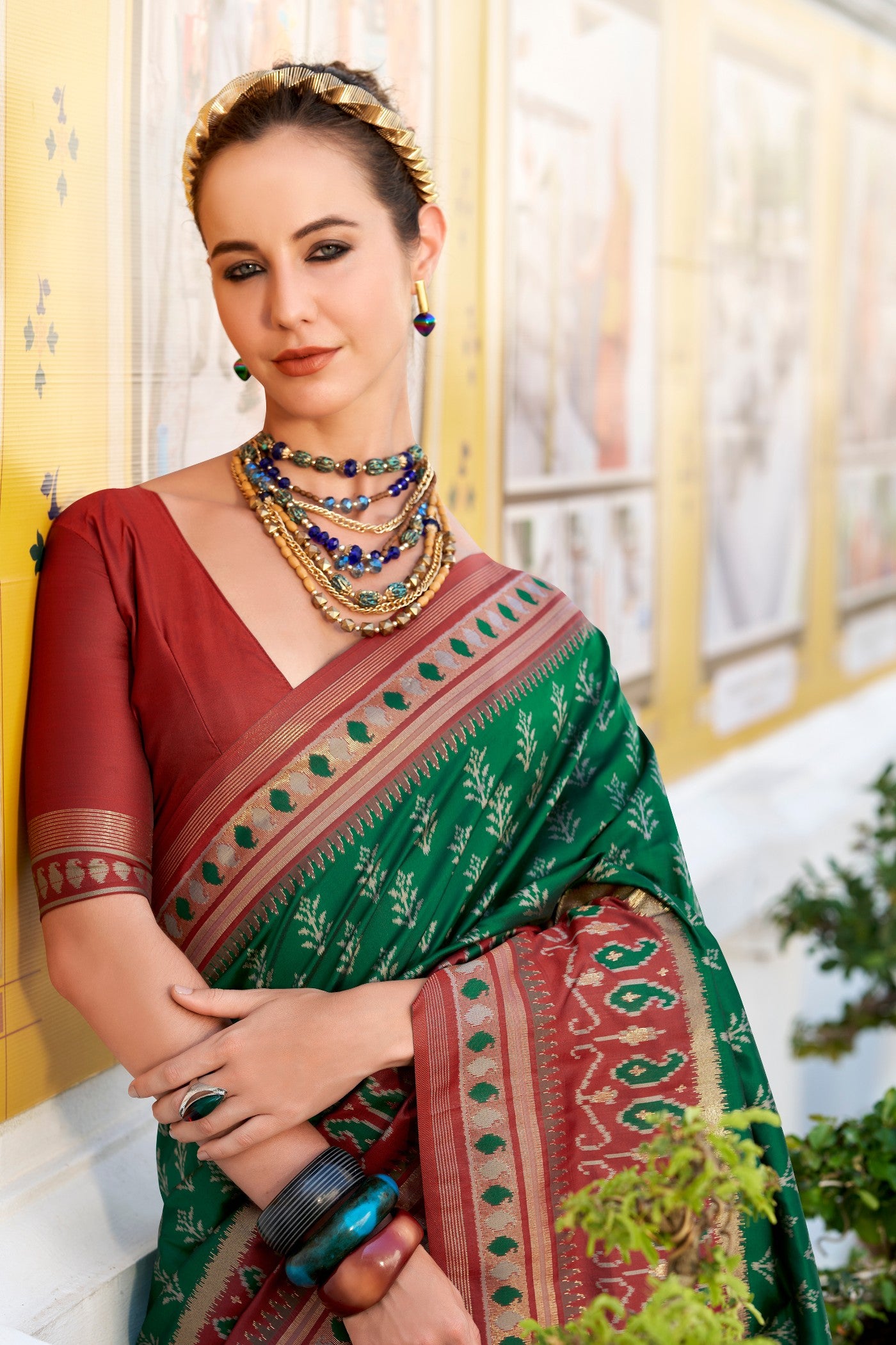 MySilkLove Como Green Woven Banarasi Saree